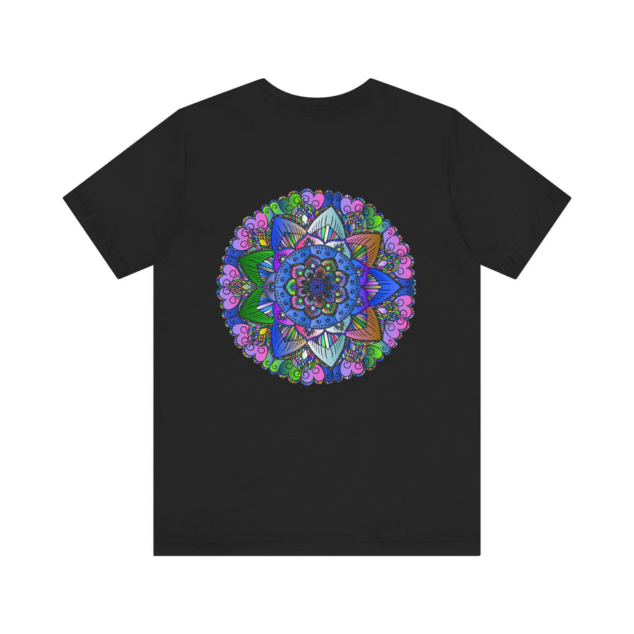 Vibrant Mandala T-Shirt in calming pastel colors with intricate mandala patterns