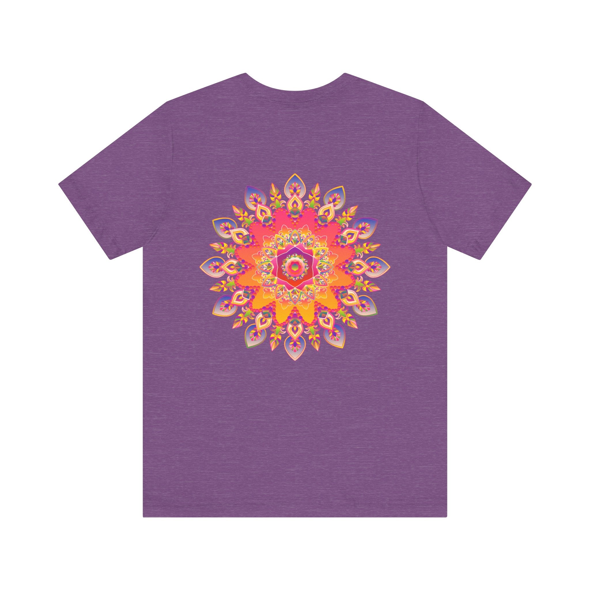 Colorful and intricate mandala design on a tee promoting spiritual peace and harmony