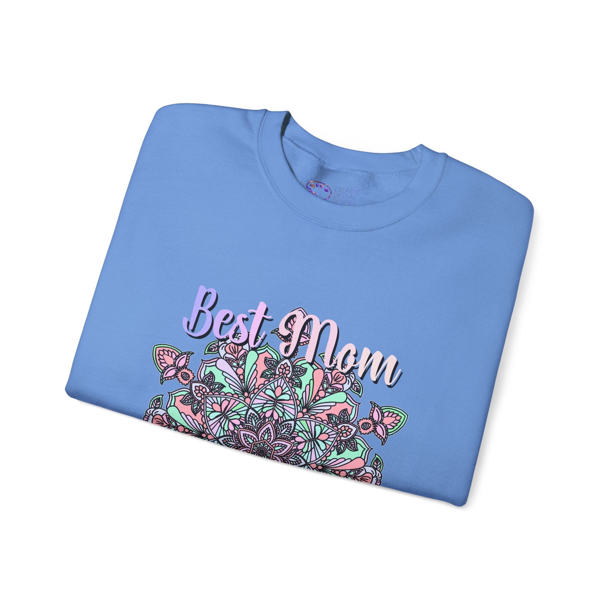 Mandala Design Sweatshirt in Soft Pink and Lavender for Moms