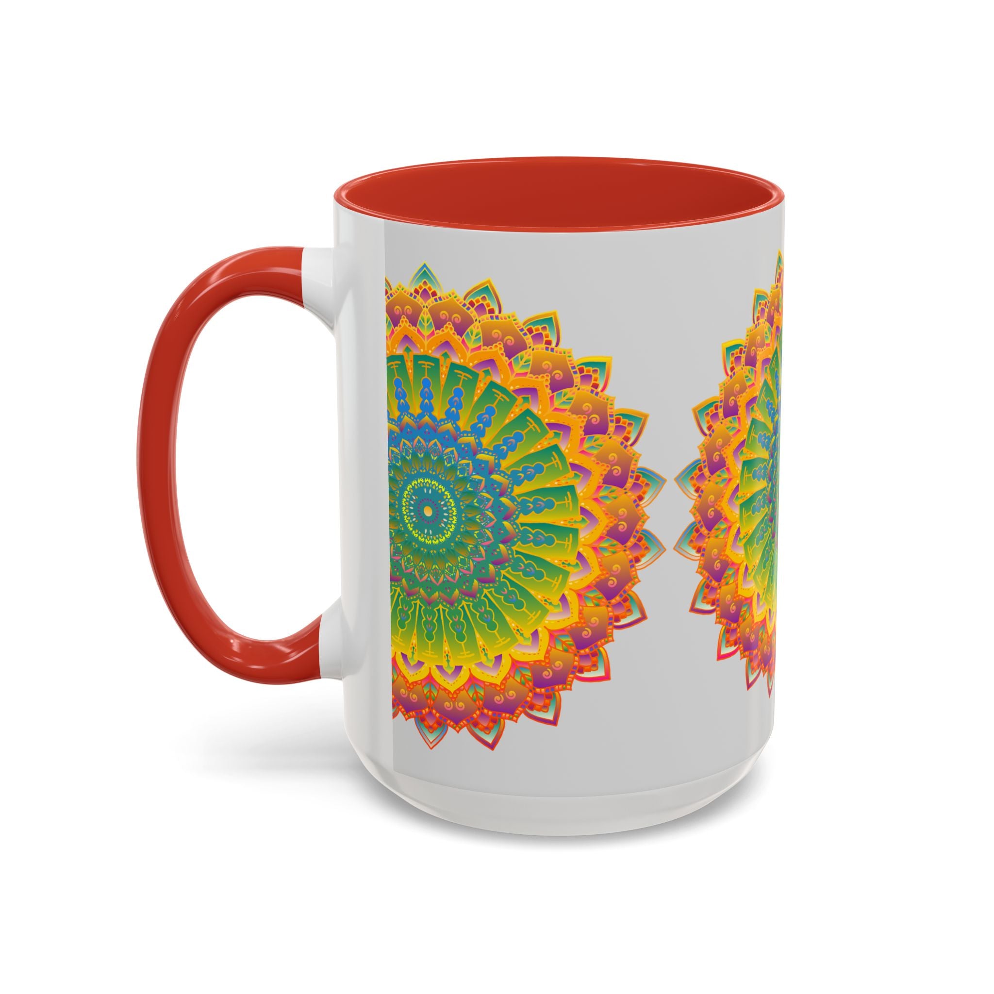 Intricately designed mandala art printed on a stylish cup