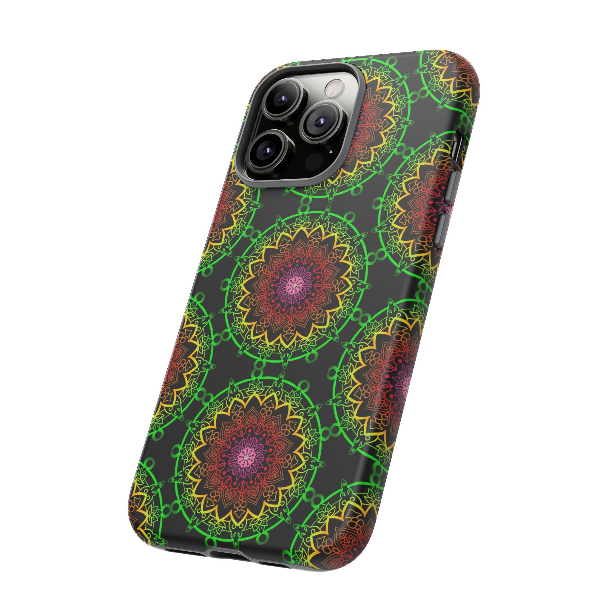 Custodia per telefono con mandala artistica, motivi audaci e stile moderno