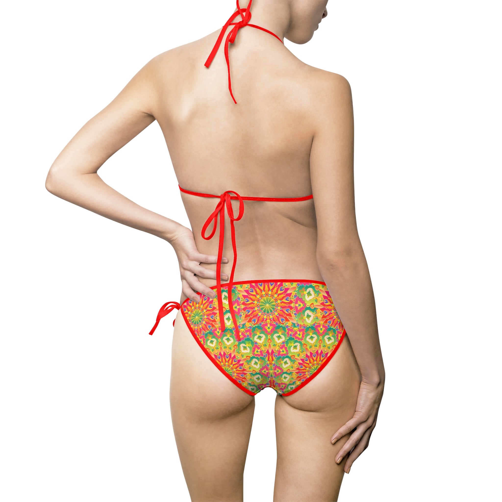 Bikini con stampa mandala intricata in vivaci tonalità estive