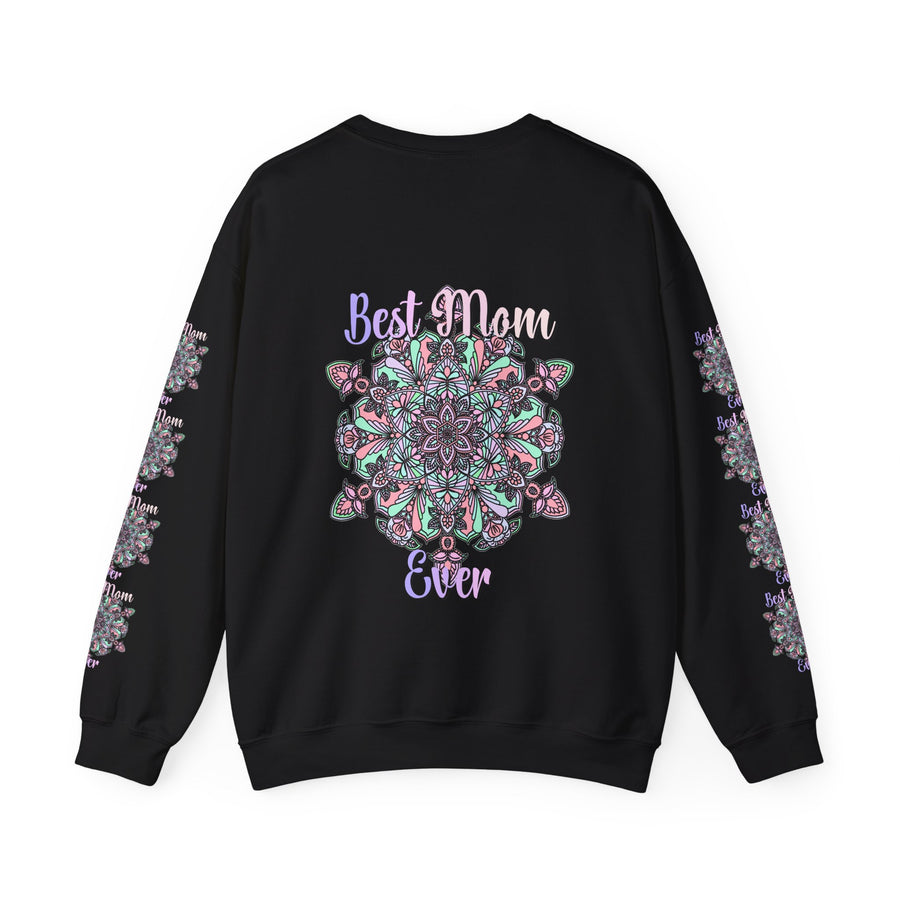 Mandala Design Sweatshirt in Soft Pink and Lavender for Moms