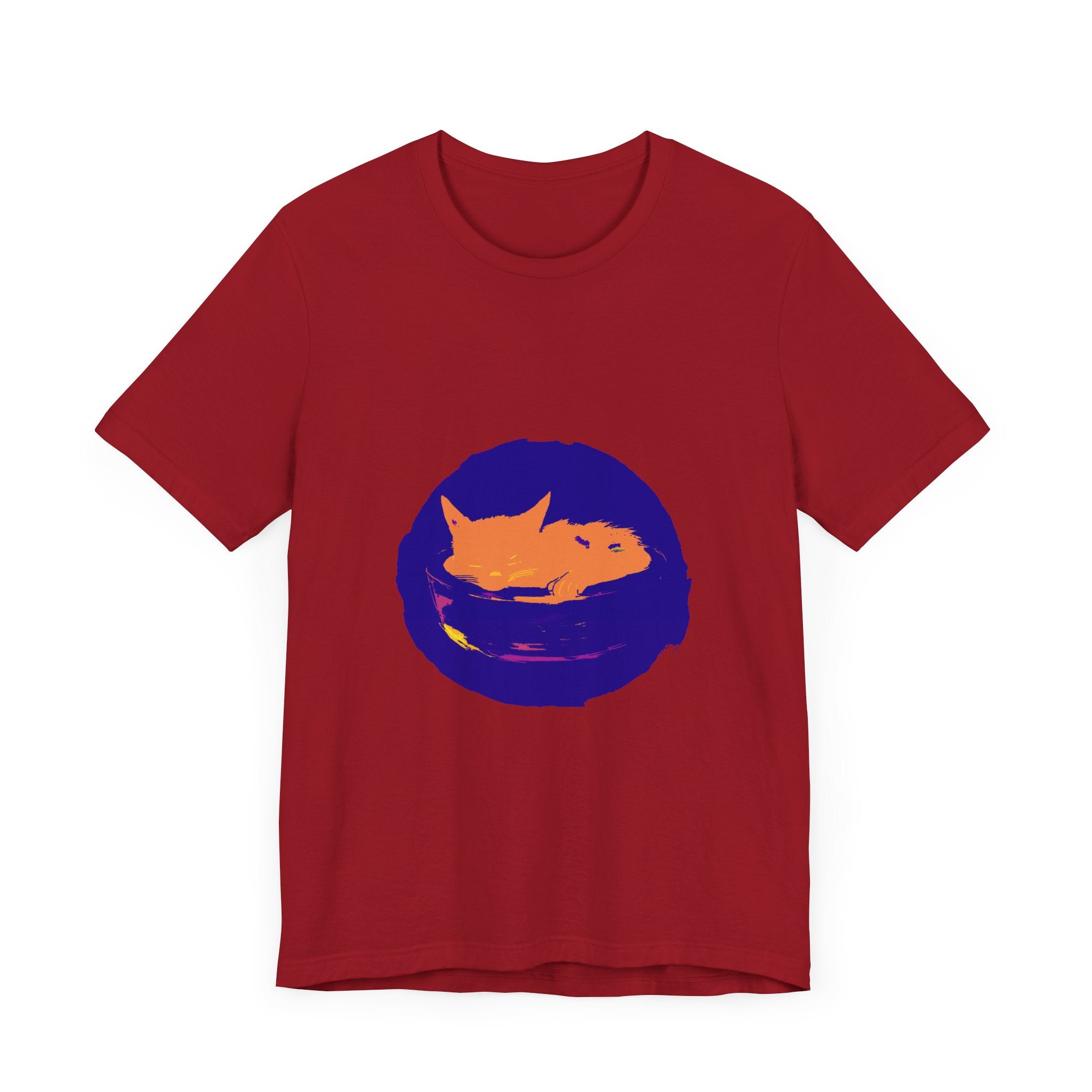 A close-up image of a Black Cat Mystery Sleep T-Shirt with a unique and eye-catching design, perfect for lounging and getting a good night's sleep