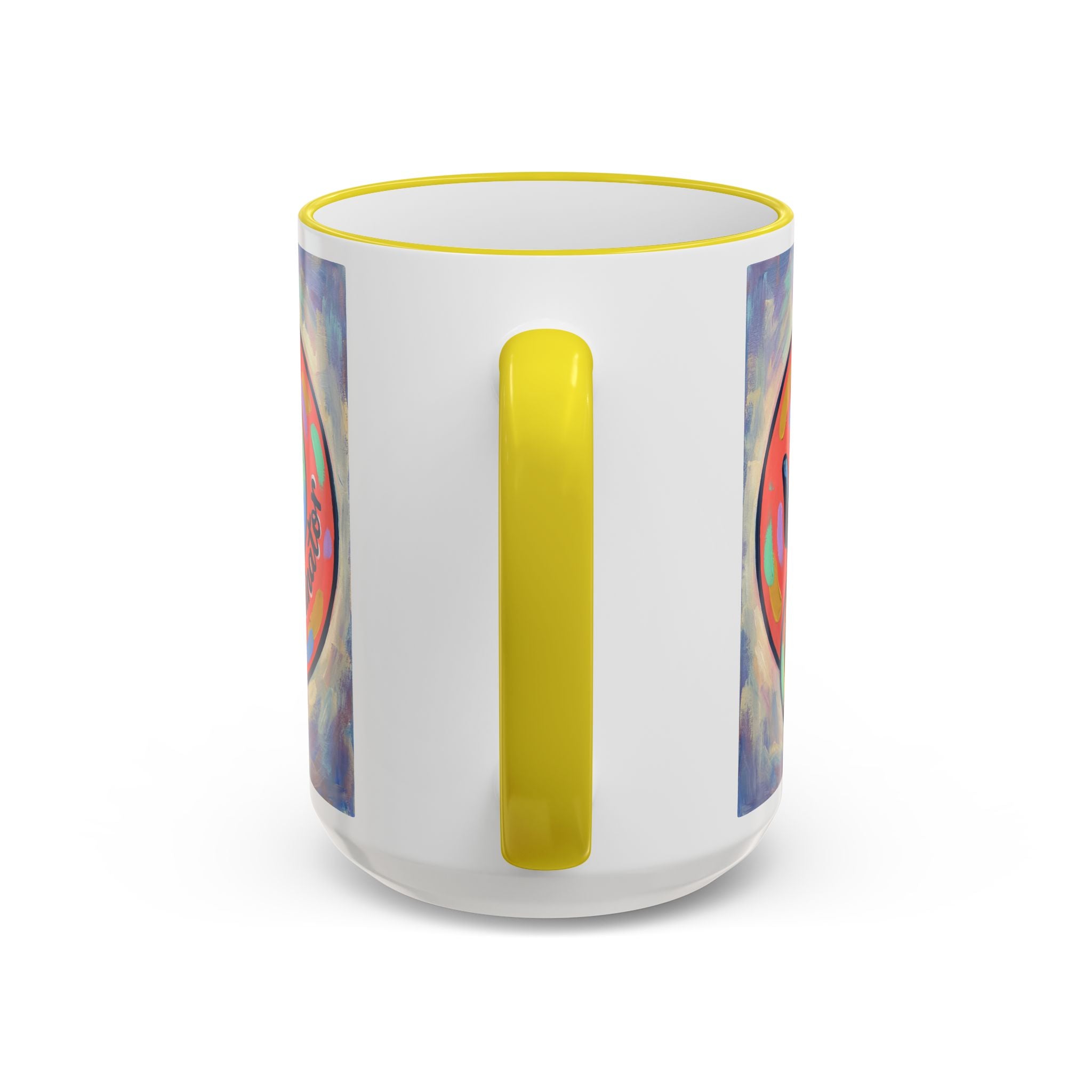 Colorful Paw Print Pet Lover Accent Rim Mug (11oz/15oz)