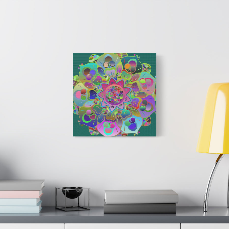 Vibrant Mandala Matte Canvas Wall Art — Colorful Boho Stretched Canvas