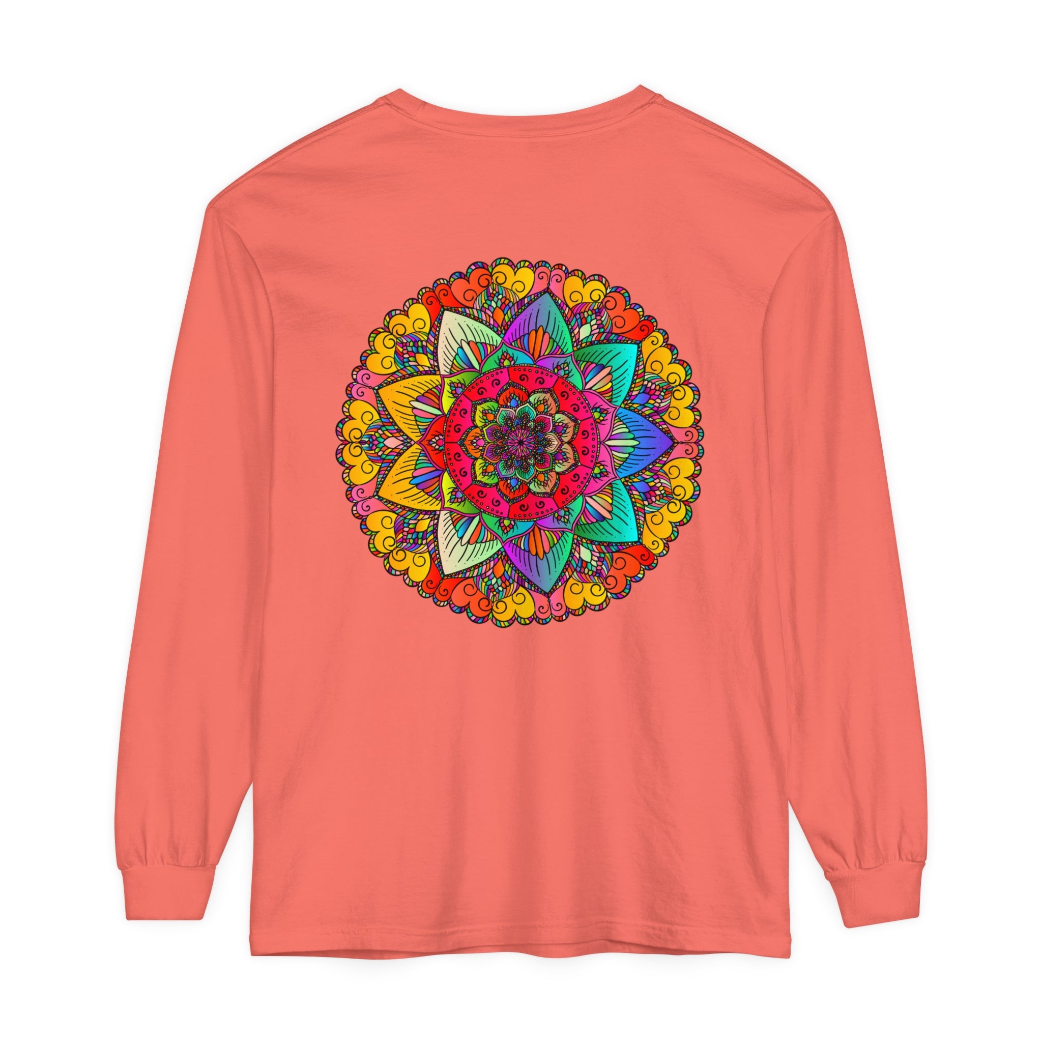 Colorful and intricate mandala design long sleeve t-shirt for men and women