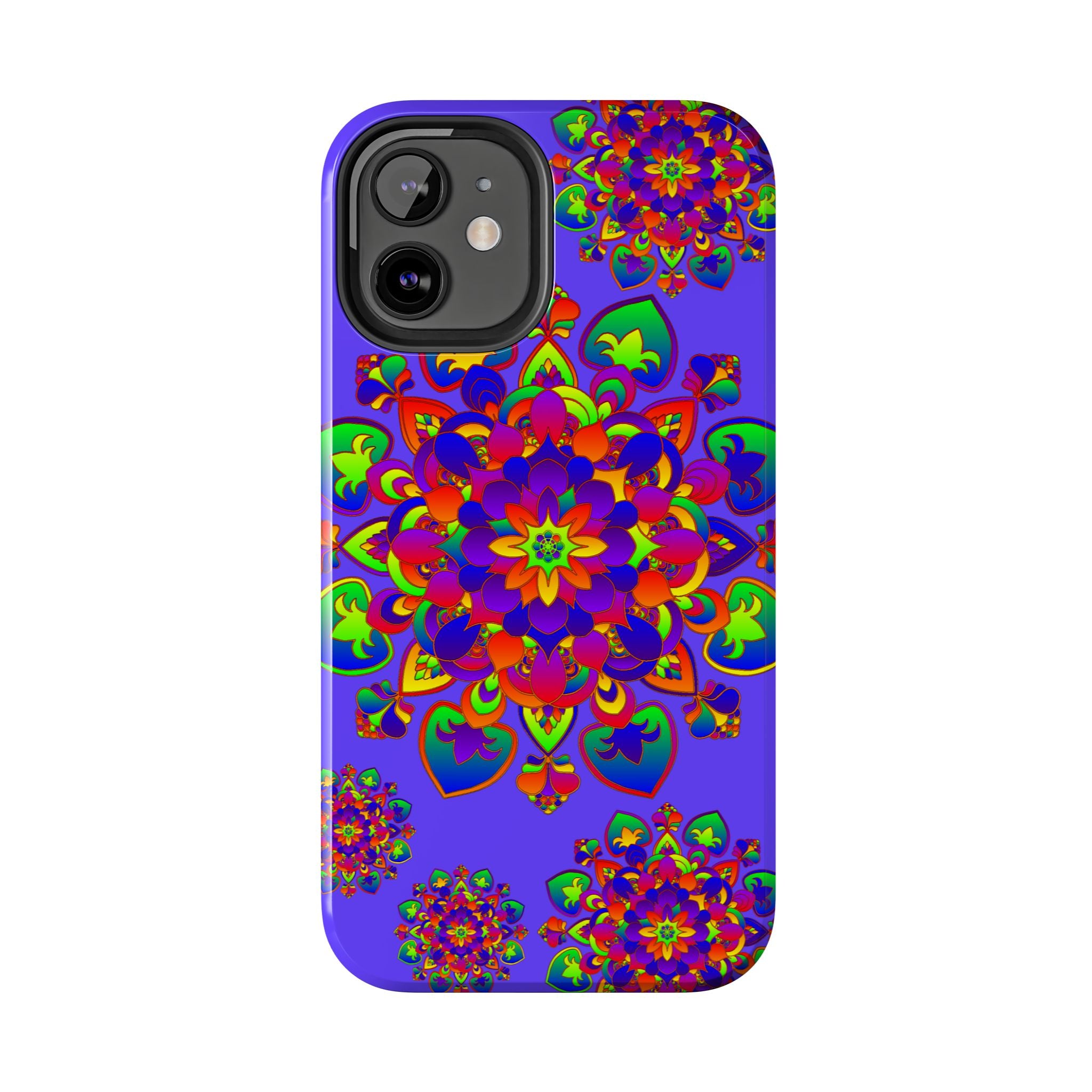 Colorful hand drawn mandala rainbow design phone case for mobile devices
