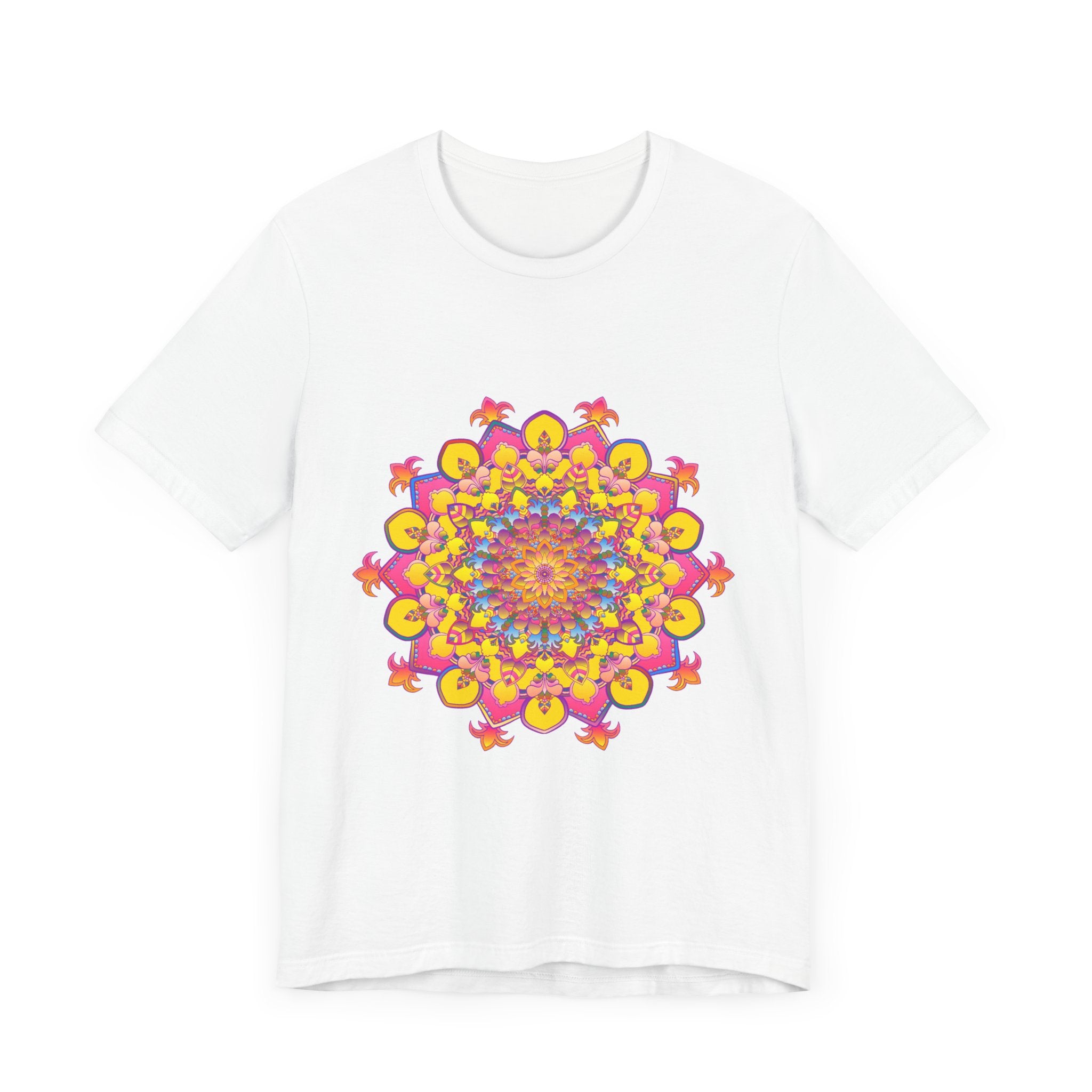 Beautiful floral mandala tee with vibrant colors and intricate design