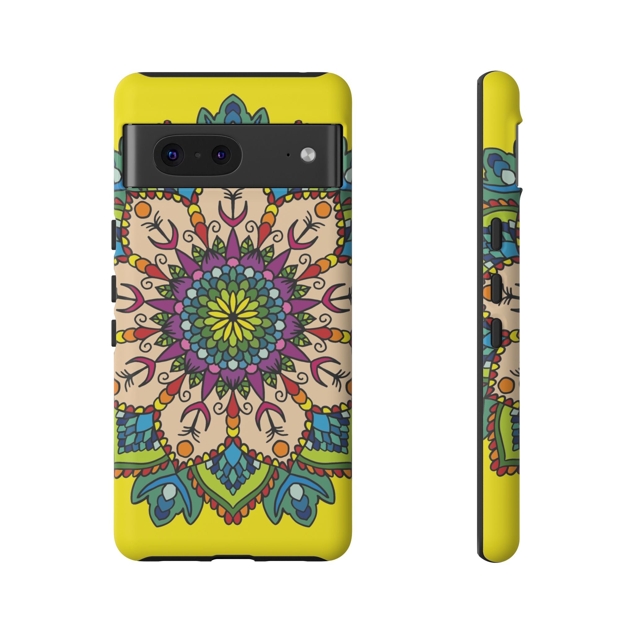 Intricate Floral Yellow Phone Case for Bold Protection and Style