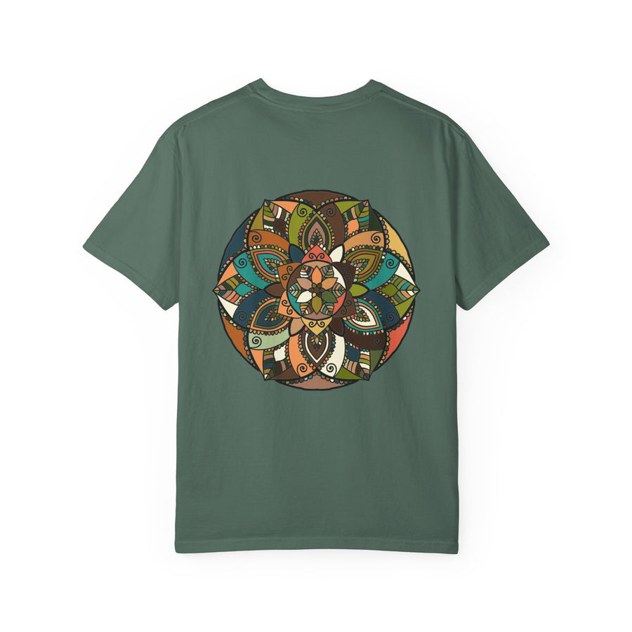 Mandala Earth Flora T-Shirt — Earthy Tones Geometric Art Tee