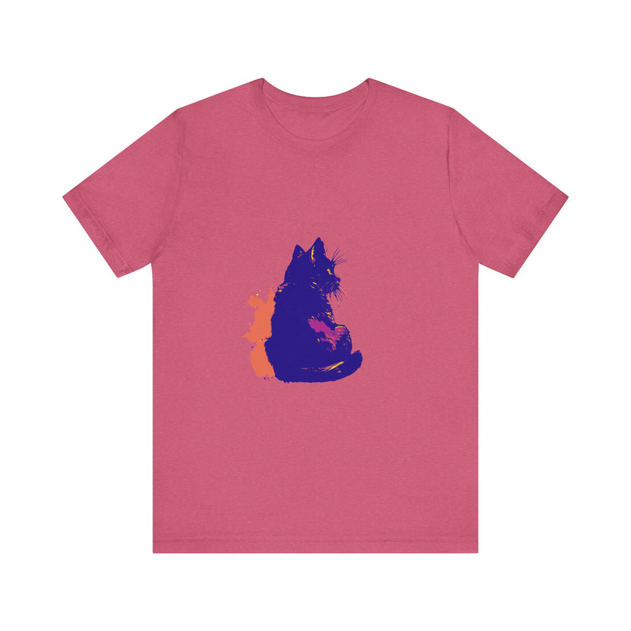 Eye-catching Black Cat Mystery T-Shirt with Cool and Fun Graphic Print
