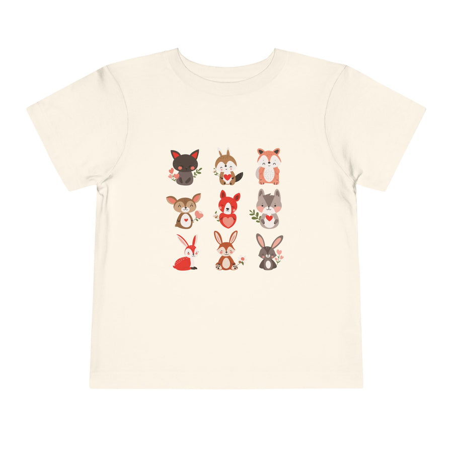 Animal Love Toddler Tee, Cute Cartoon Animals T-Shirt for Kids