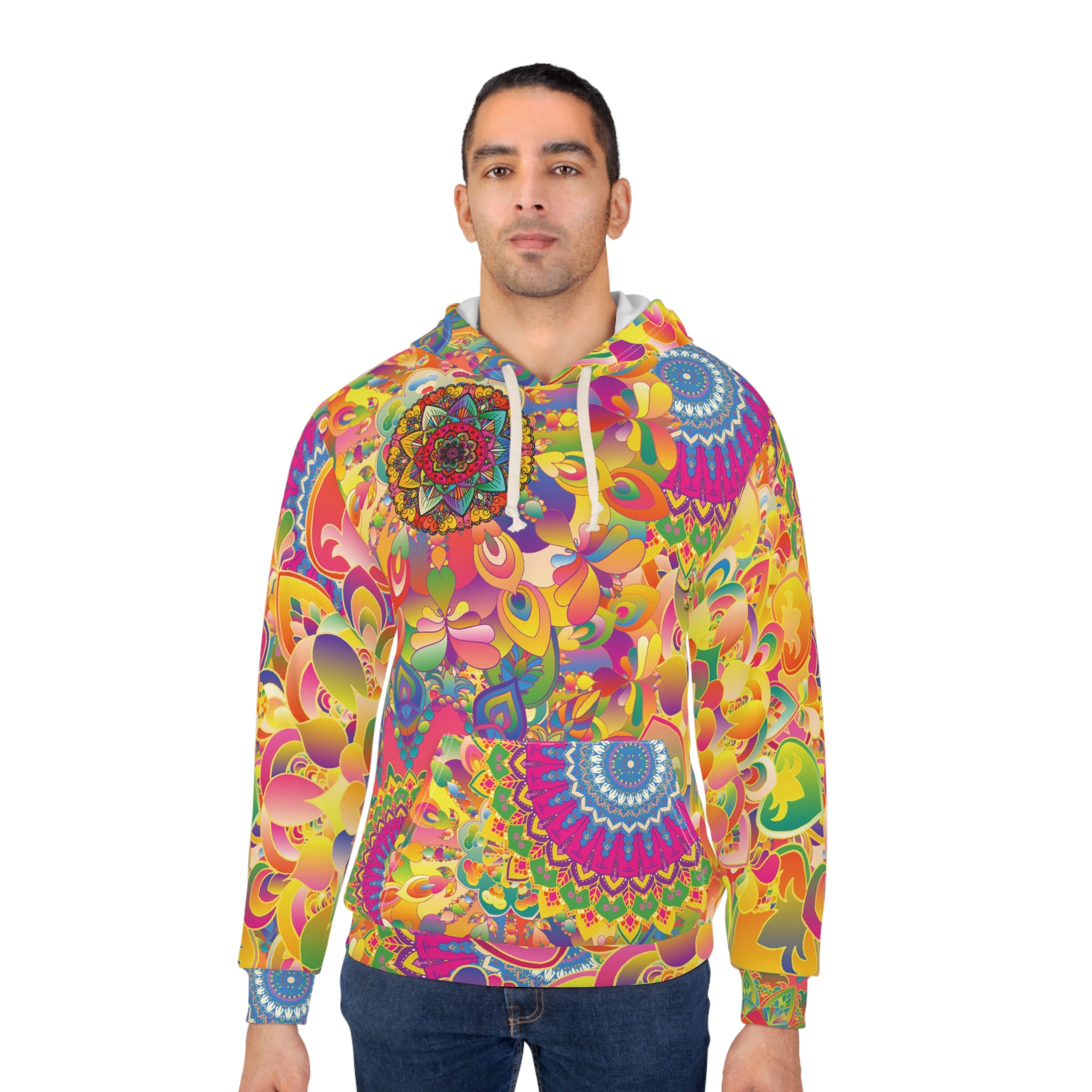 Psychedelischer Blumen-Mandala-Sport-Kapuzenpullover