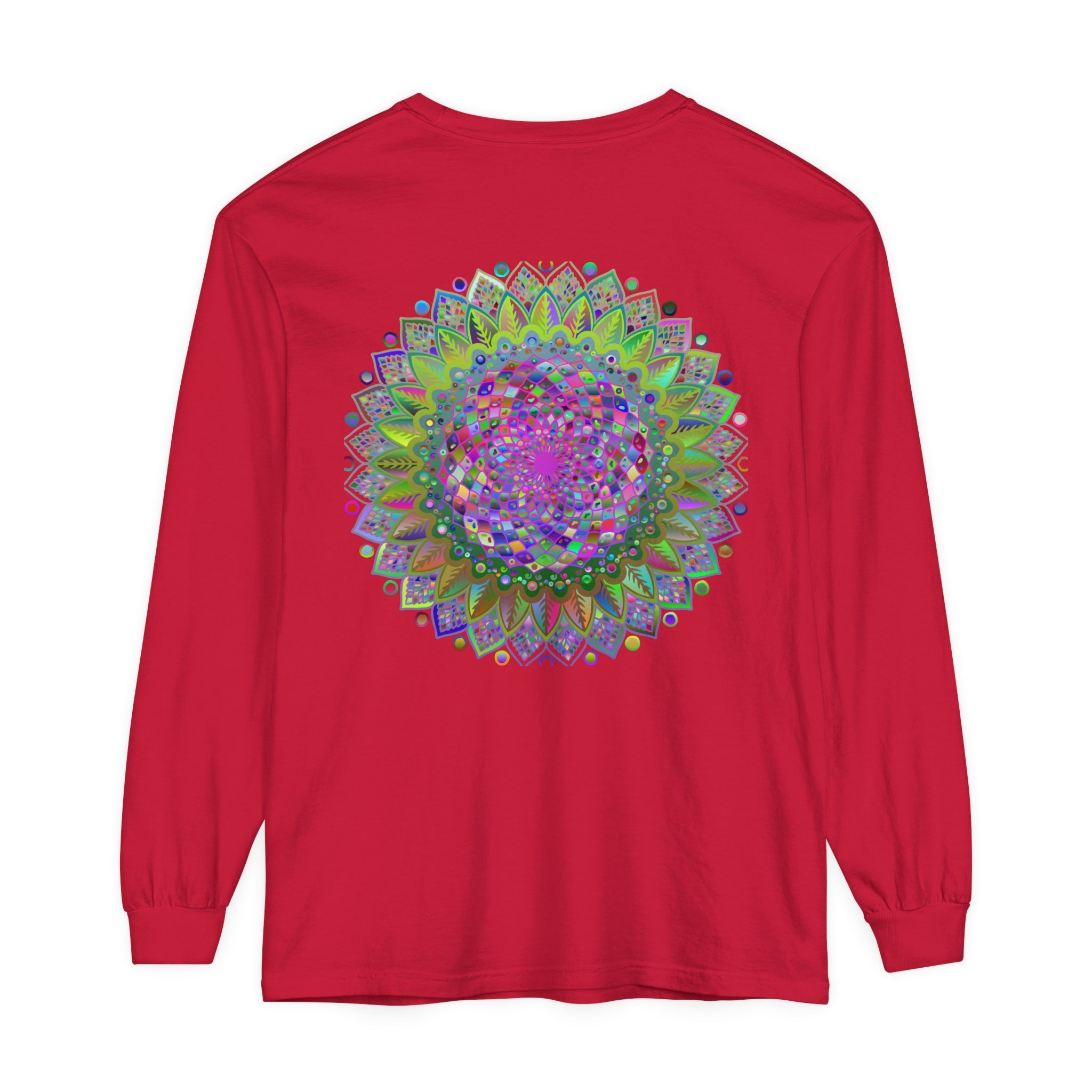 Colorful and intricate mandala design long sleeve unisex t-shirt for all