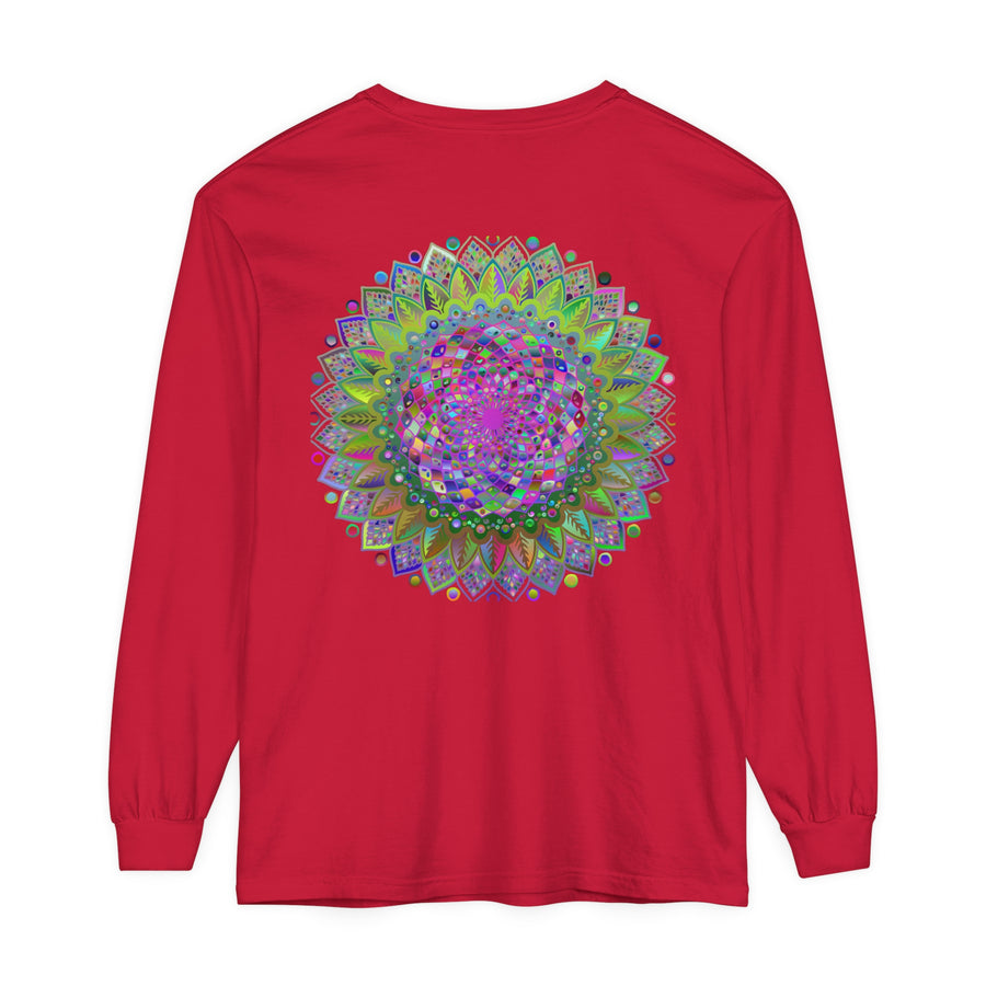Colorful and intricate mandala design long sleeve unisex t-shirt for all