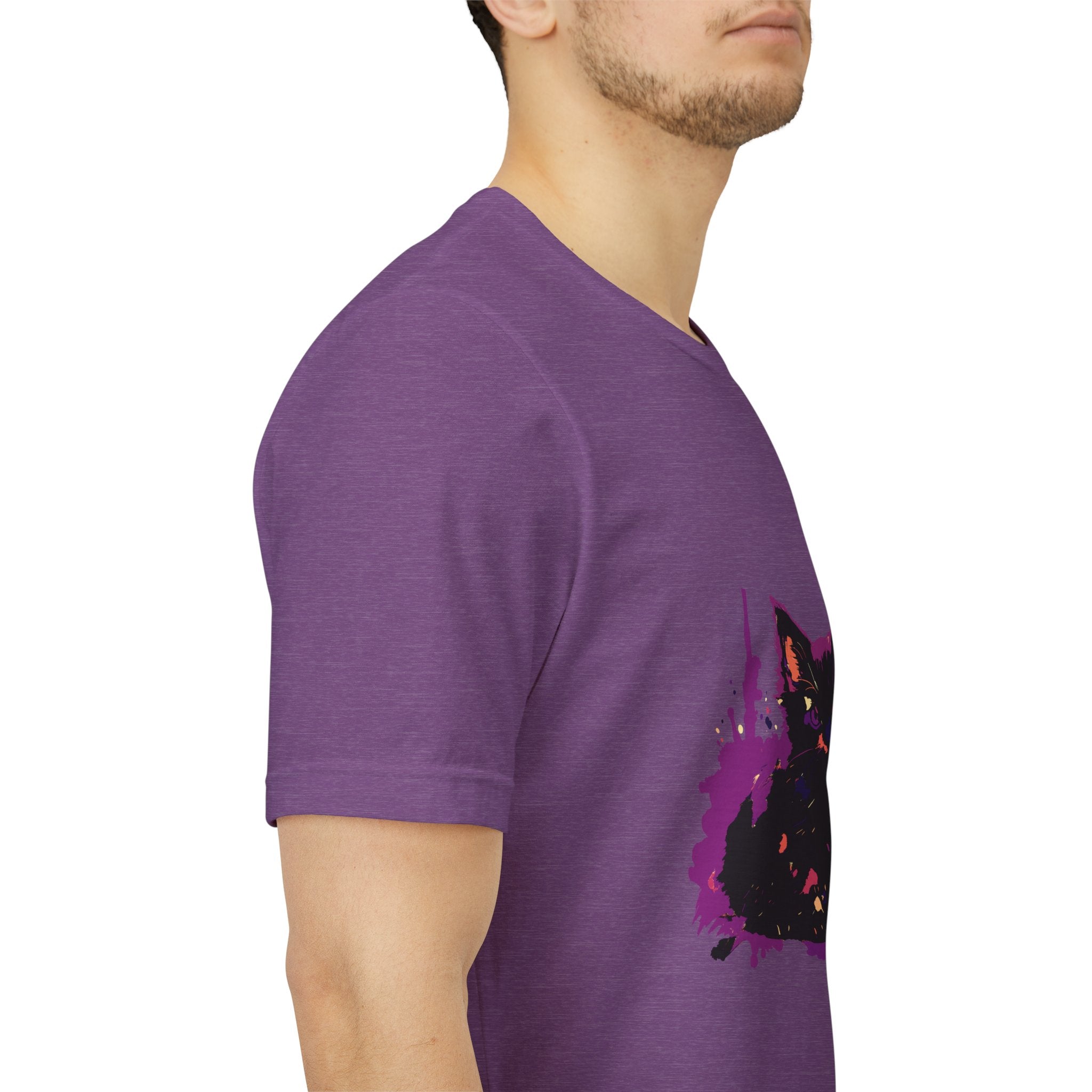 Black Cat Mystery - Purple Paint Splatter T-Shirt