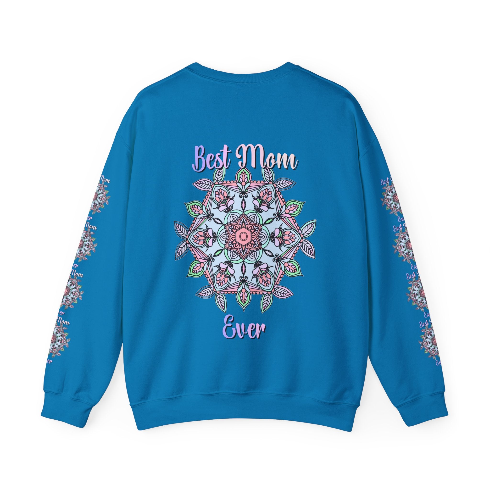Mandala Art Crewneck Sweatshirt Celebrating Moms in Soft Hues