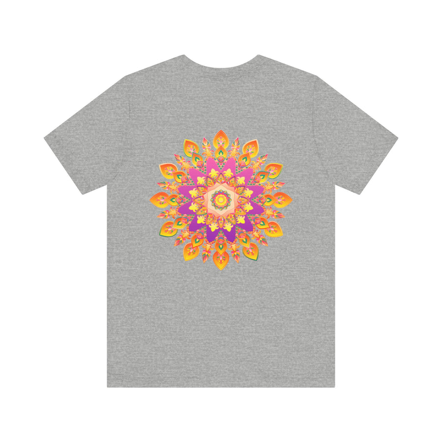Vibrant mandala t-shirt featuring intricate design and vibrant colors promoting peace and harmony in a stylish and comfortable fashion