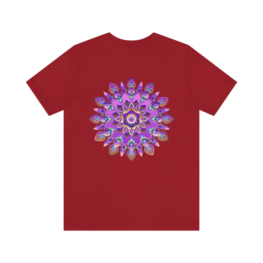 Vibrant and intricate purple mandala design t-shirt representing spiritual peace and harmony for a stylish and meaningful fashion statement