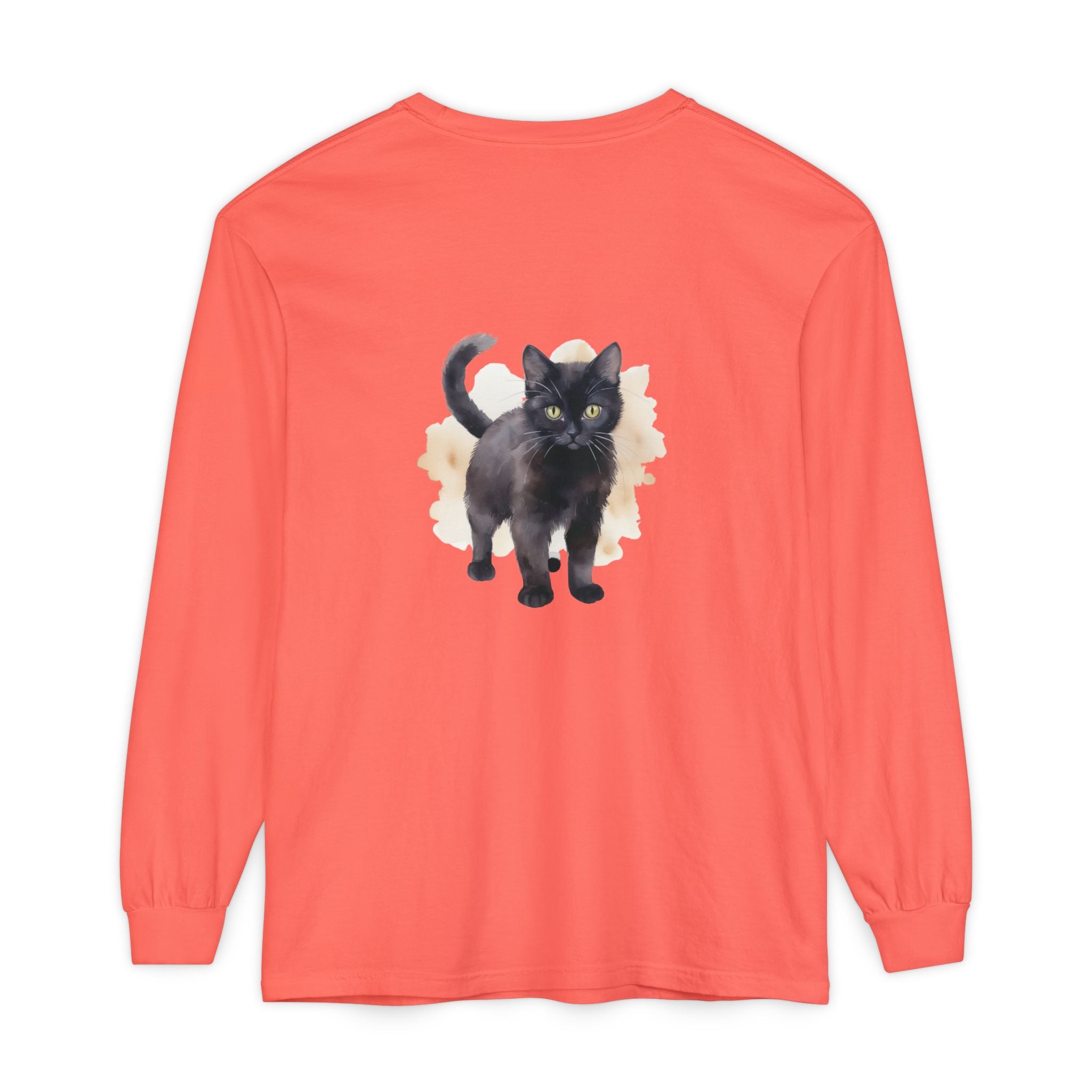 Full Sleeve Tee | Black Cat Watercolor - Unisex