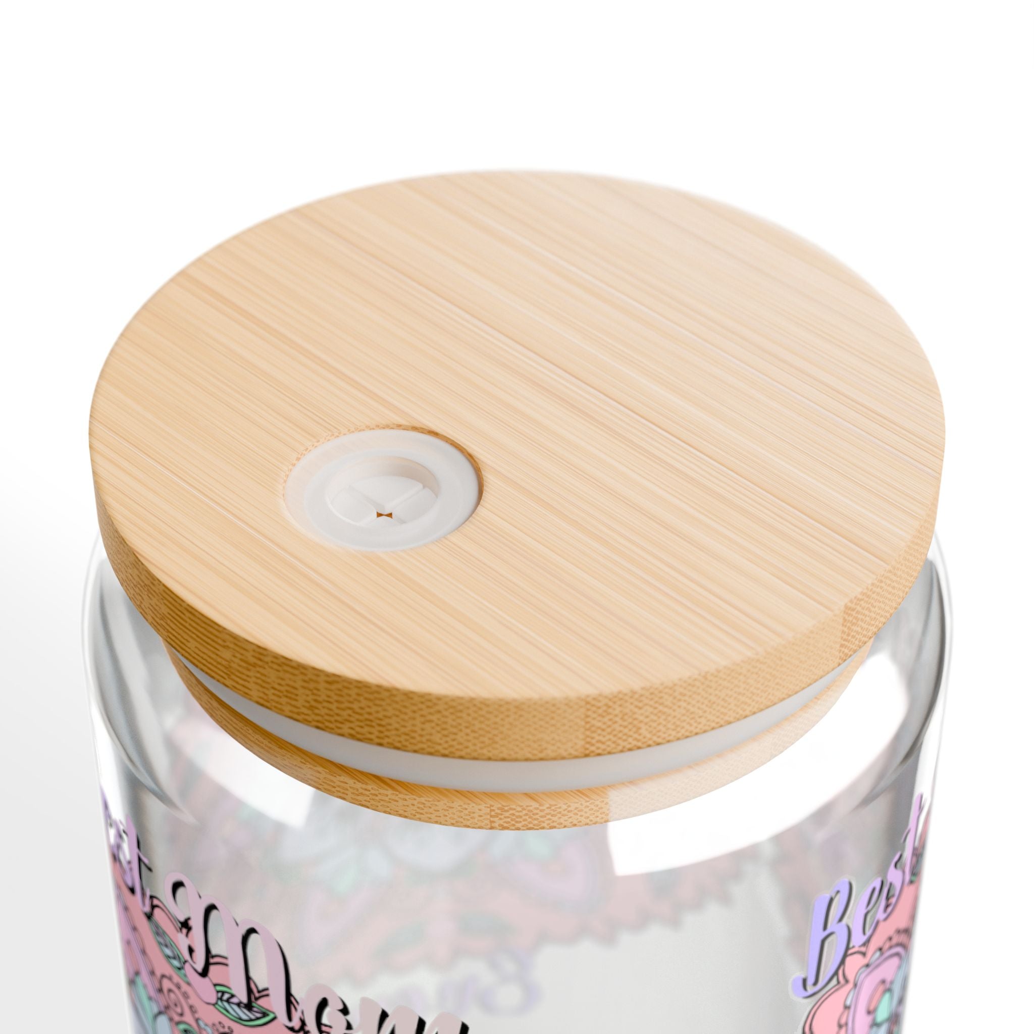 Mandala 'Best Mom Ever' 16oz Sipper Glass with Bamboo Lid