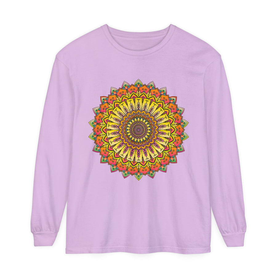 Intricate Mandala Design Long Sleeve Tee in Unisex Sizing