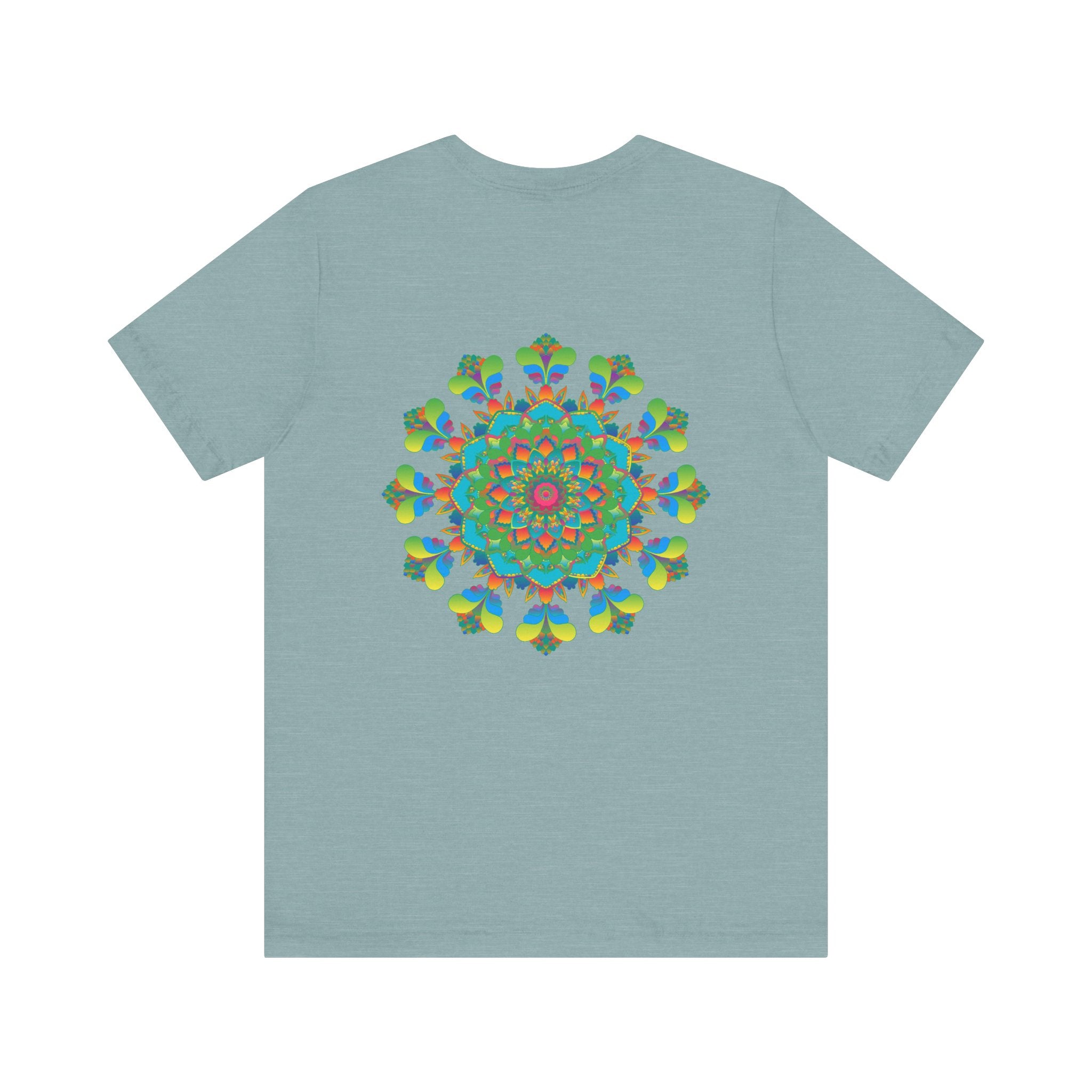 Colorful mandala design t-shirt with spiritual vibes and psychedelic patterns
