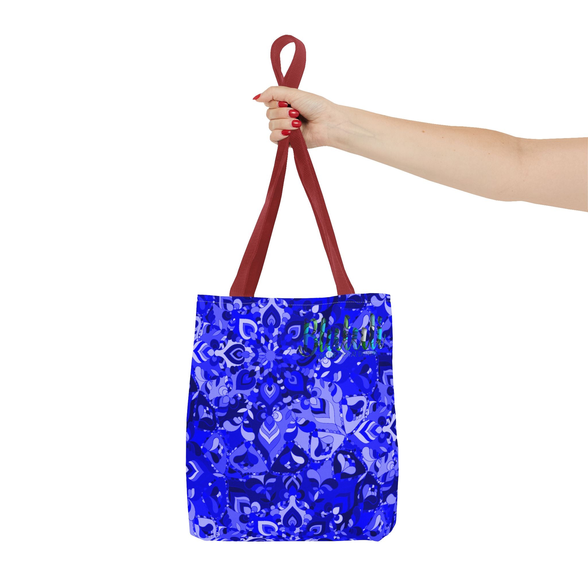 Borsa tote con design mandala blu per un uso quotidiano elegante