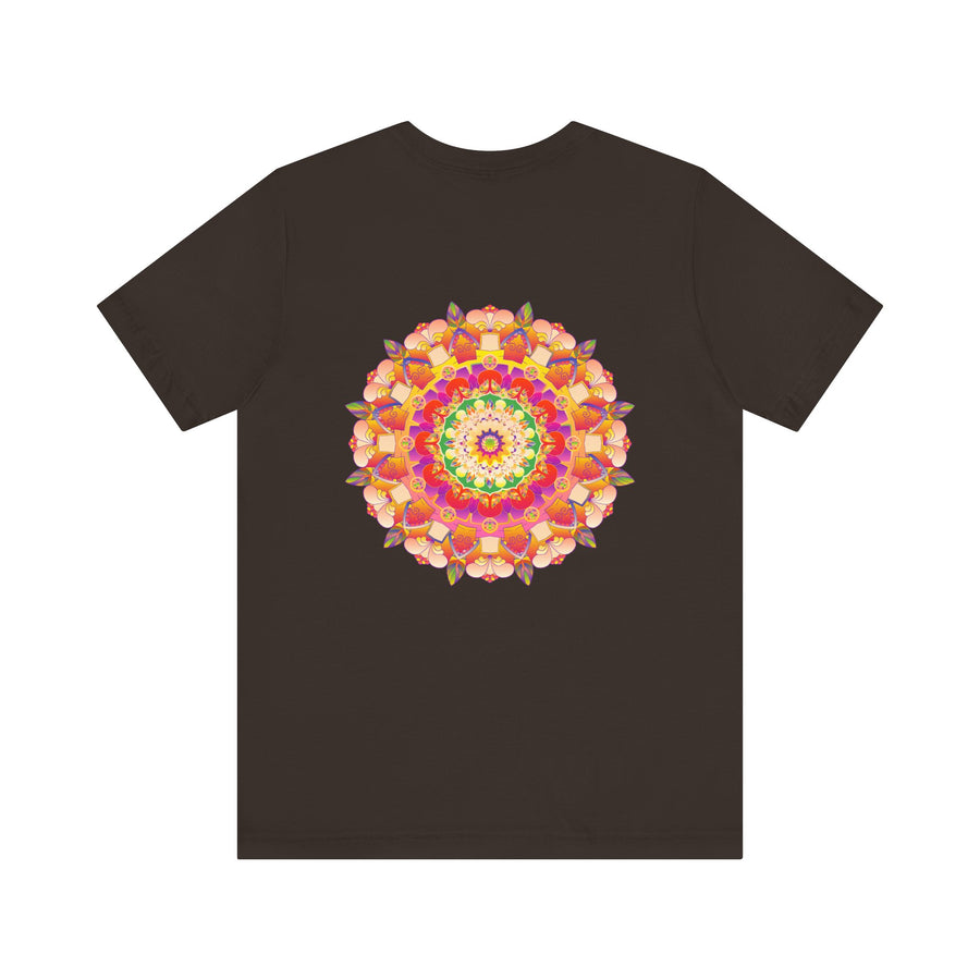 Vibrant Mandala Tee featuring intricate design in eye-catching colors promoting spiritual peace and harmony for a mindful and peaceful lifestyle