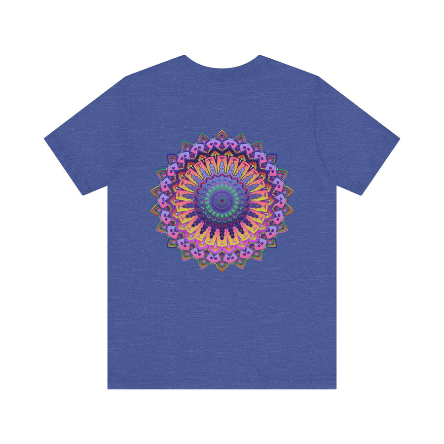 Colorful and intricate mandala design t-shirt promoting spiritual peace and harmony