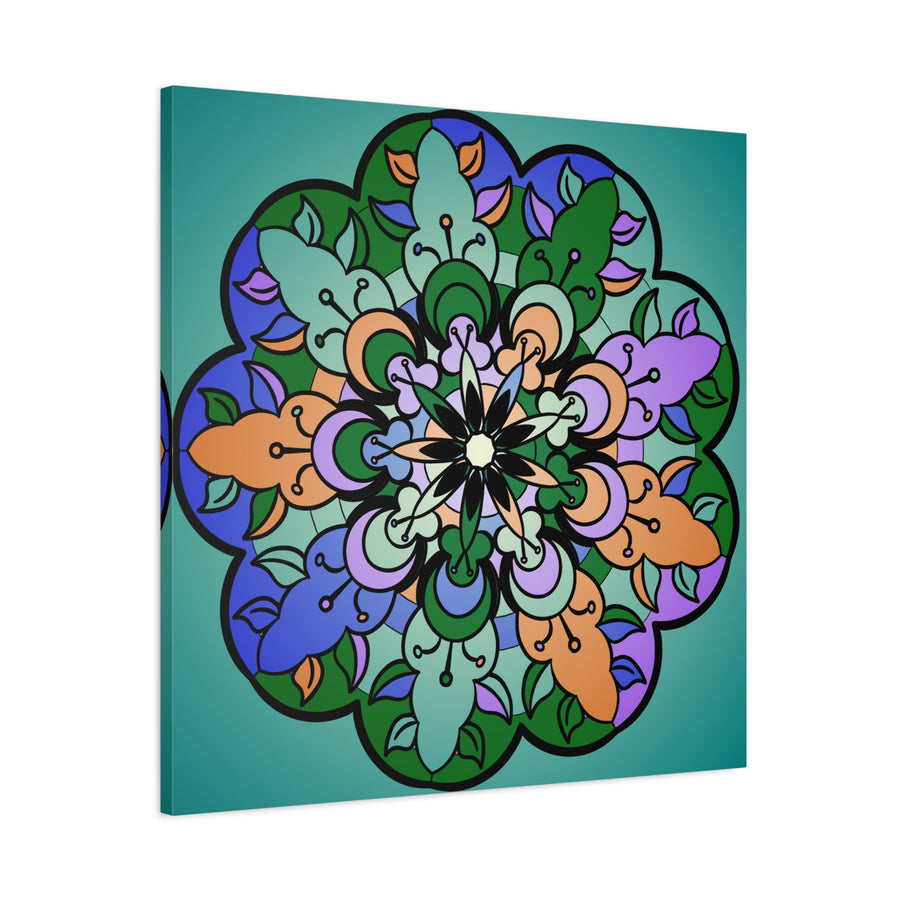 Arte da Parete su Tela Opaca Mandala Floreale