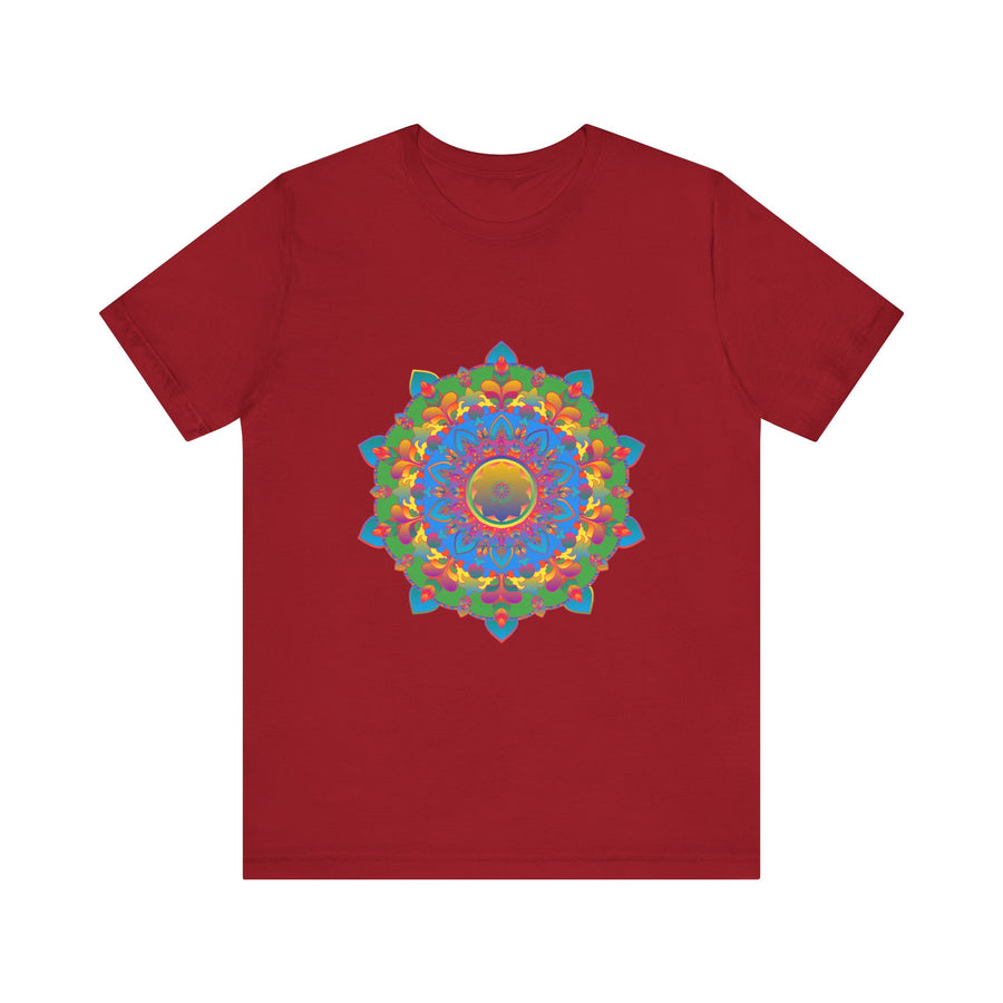 Colorful Mandala T-Shirt featuring an intricate and vibrant design perfect for adding a pop of color to your wardrobe