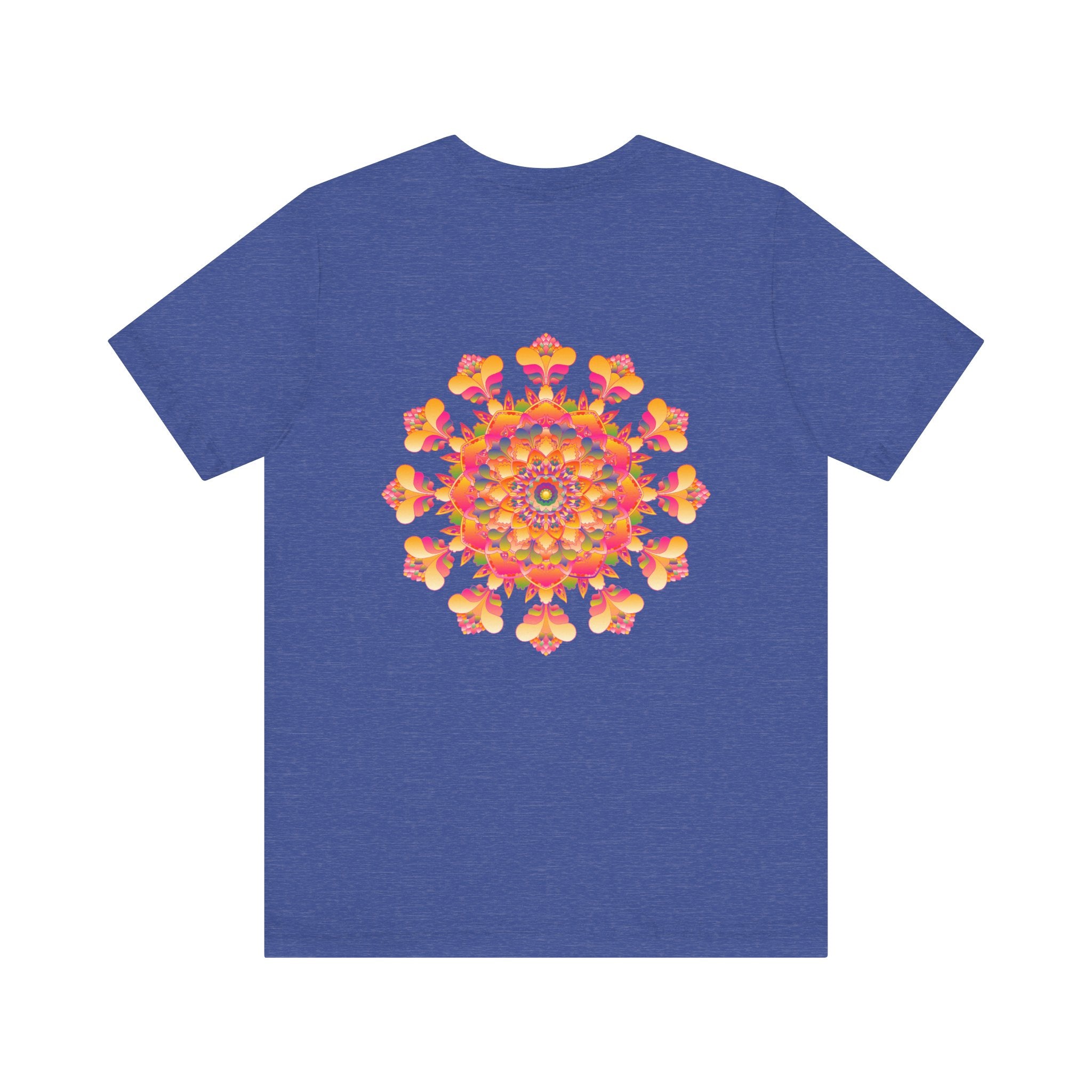 Vibrant Mandala Tee with intricate colorful design, representing spiritual peace and harmony, perfect for bringing positive energy and mindfulness into your wardrobe