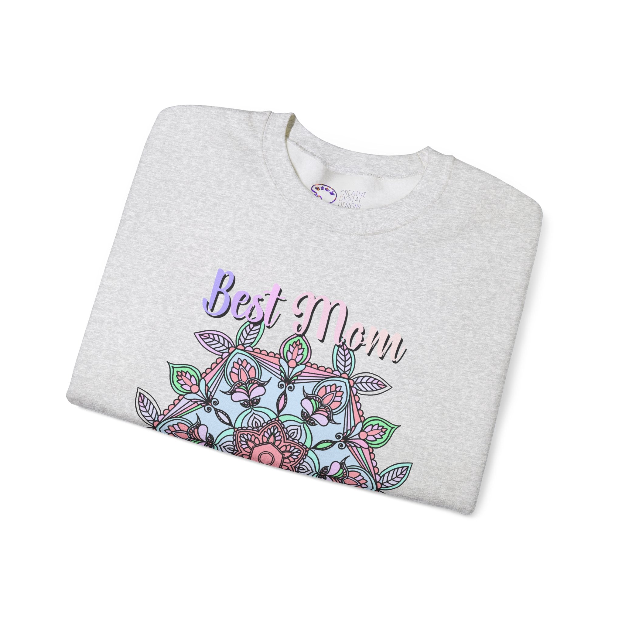 Mandala Art Crewneck Sweatshirt Celebrating Moms in Soft Hues