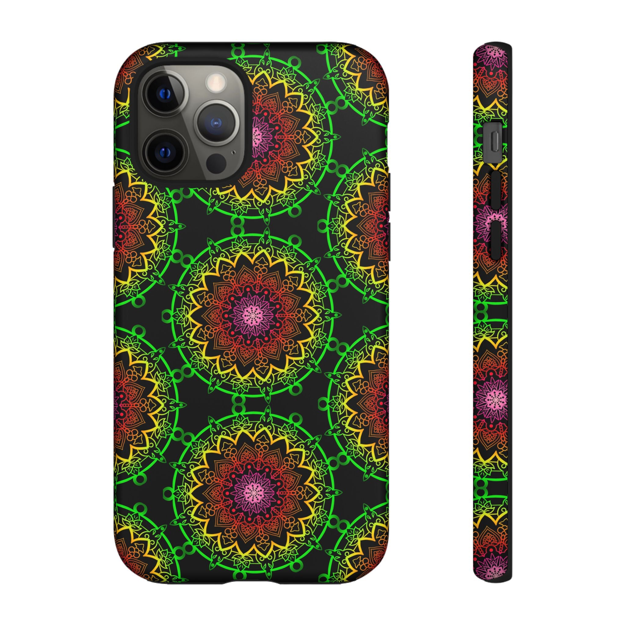 Custodia per telefono con mandala artistica, motivi audaci e stile moderno