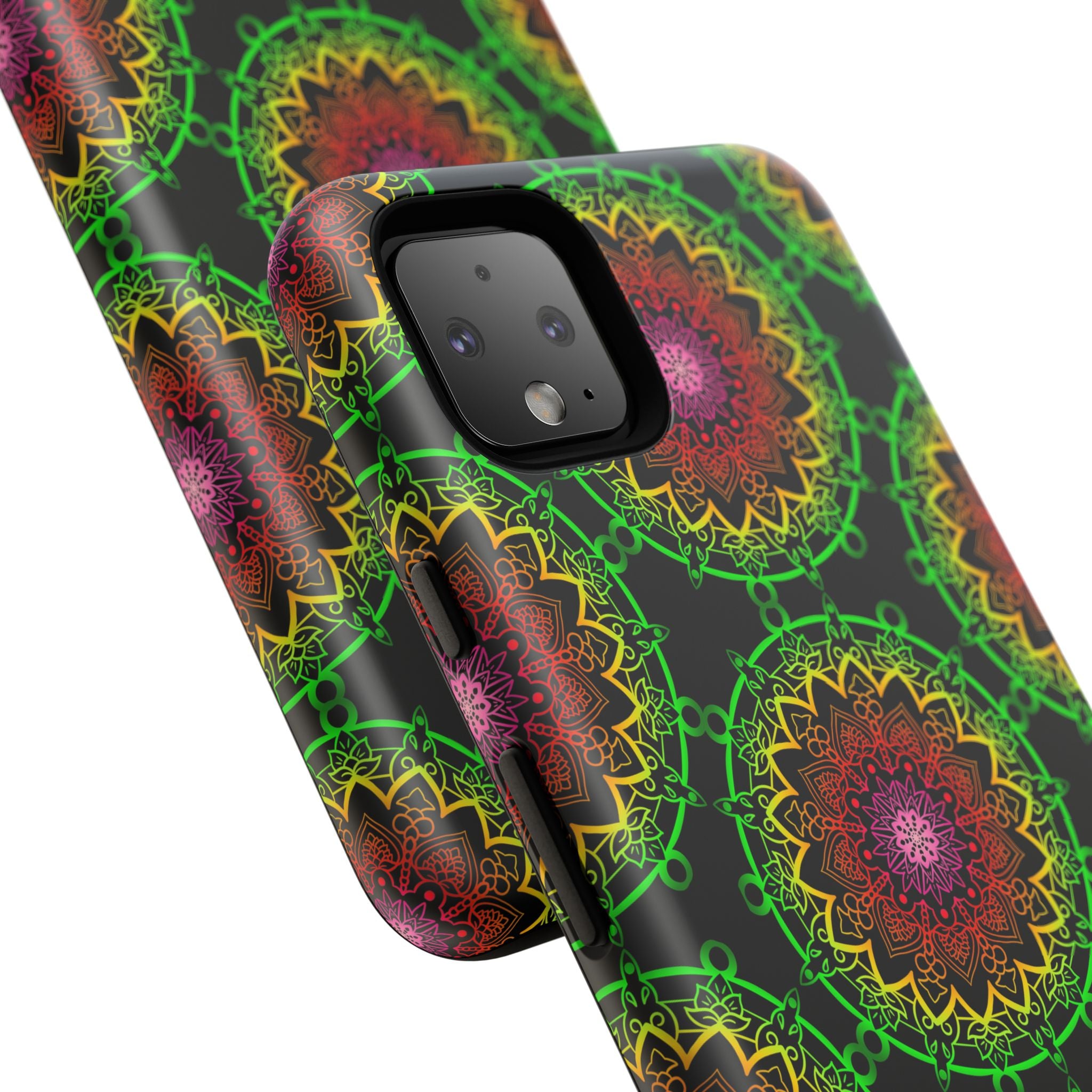 Custodia per telefono con mandala artistica, motivi audaci e stile moderno