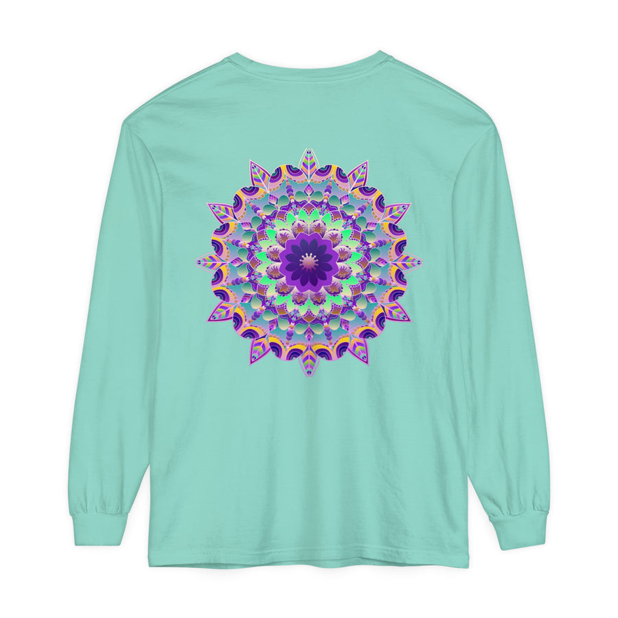 Colorful mandala design long sleeve t-shirt perfect for psychedelic fashion lovers
