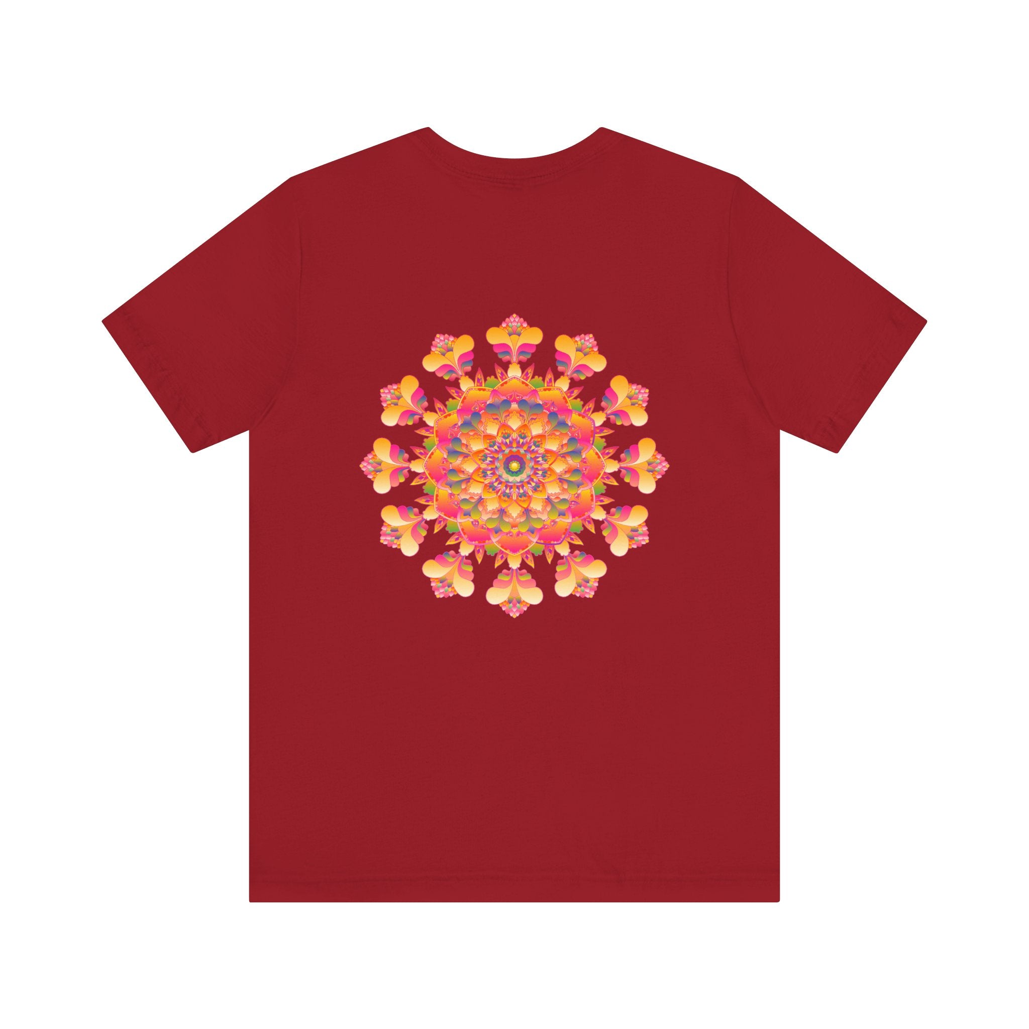 A stunning, vibrant mandala tee, designed to evoke spiritual peace and harmony through its intricate and colorful pattern