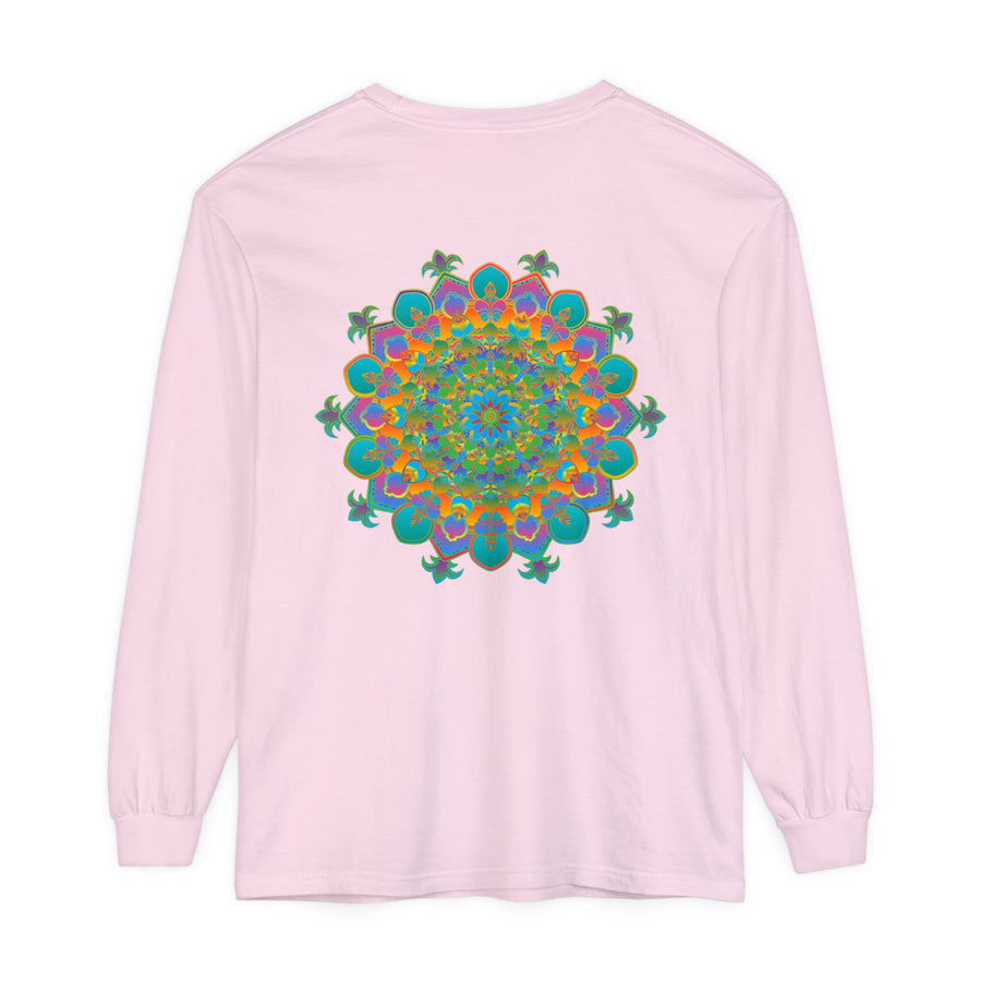 Colorful and intricate mandala design long sleeve t-shirt for both men and women