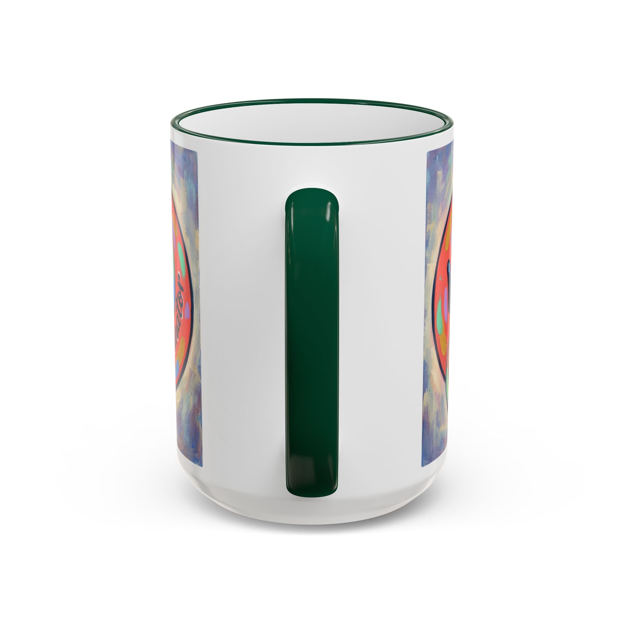 Colorful Paw Print Pet Lover Accent Rim Mug (11oz/15oz)