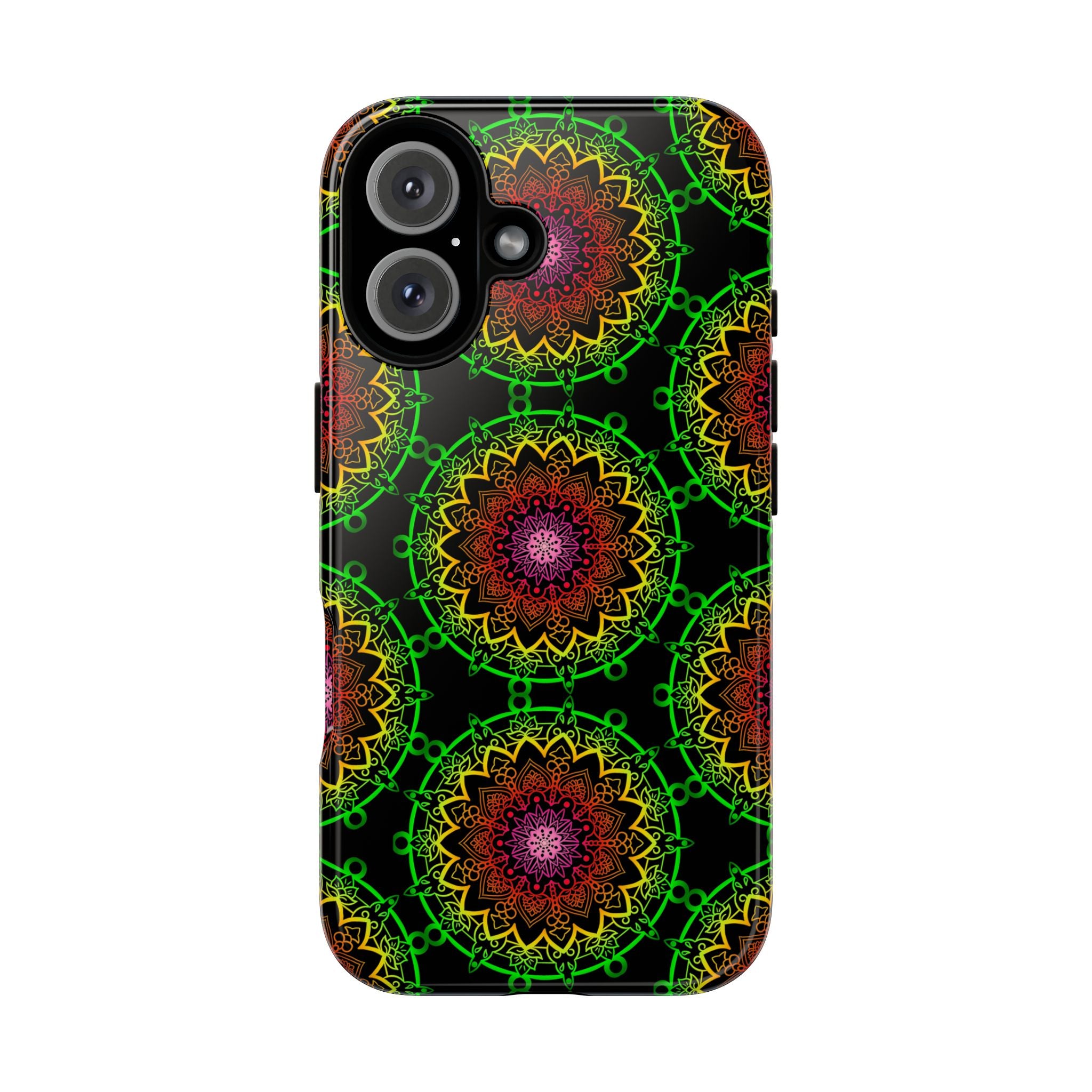 Custodia per telefono con mandala artistica, motivi audaci e stile moderno