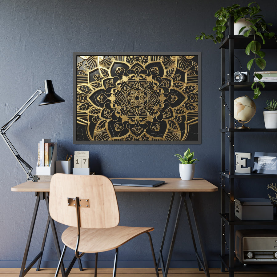 Opulenz im Dunkeln – Edler Kunstdruck mit Marmorrahmen