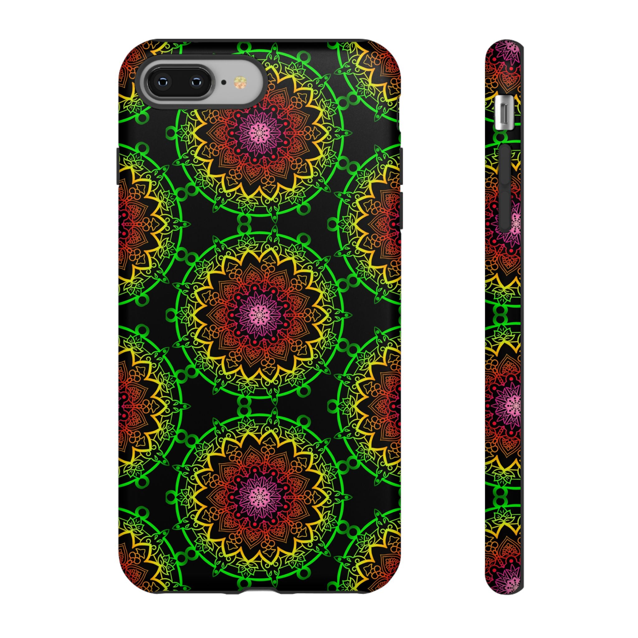 Custodia per telefono con mandala artistica, motivi audaci e stile moderno