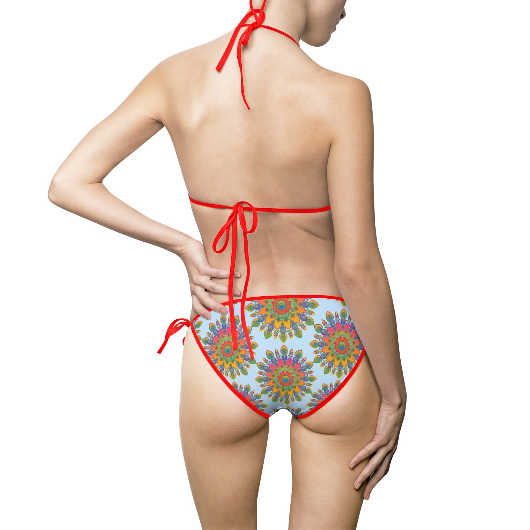 Bikini con stampa mandala audace in vivaci tonalità tropicali