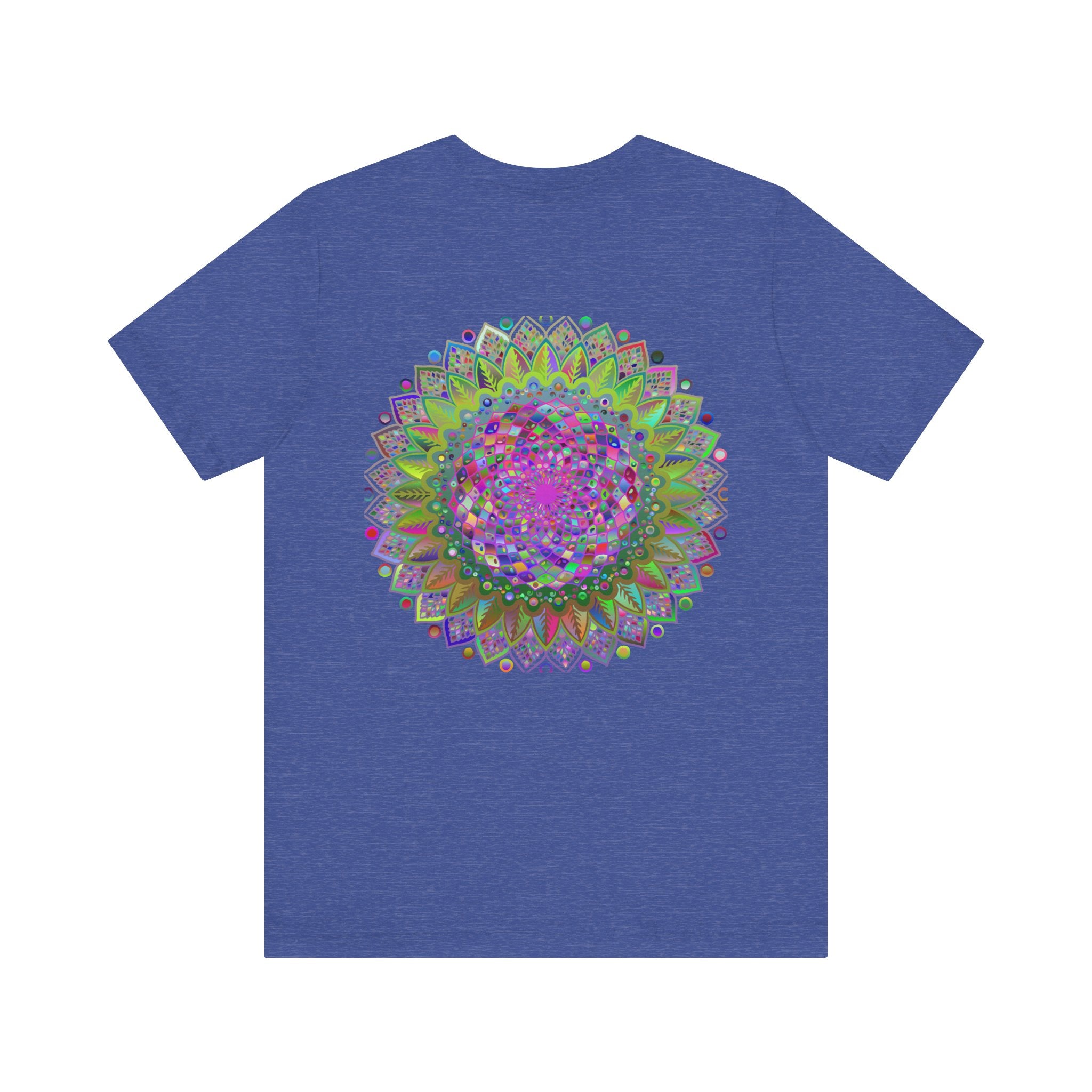 Colorful mandala t-shirt symbolizing peace, unity, and spirituality