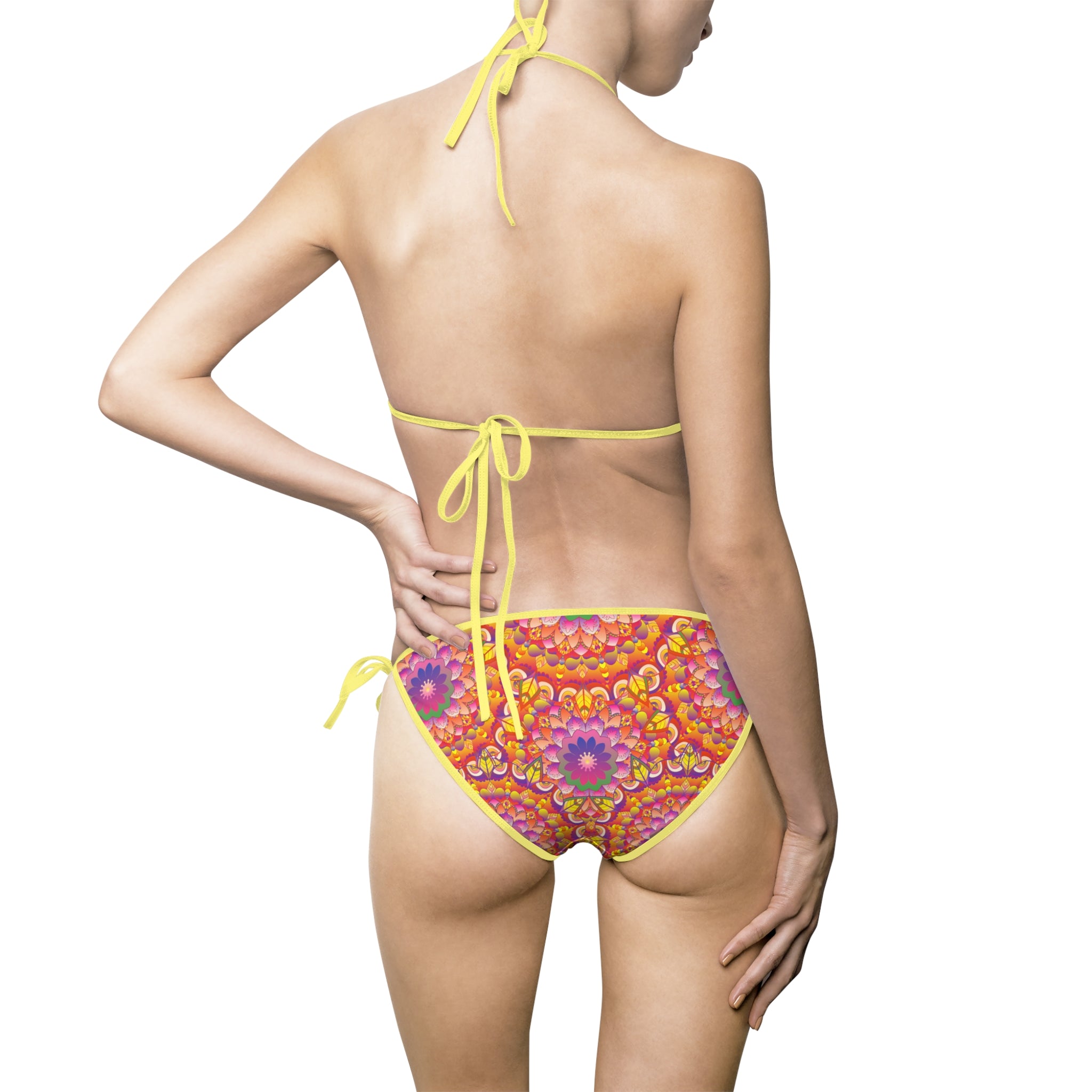 Bikini con stampa floreale psichedelica per un'atmosfera da spiaggia energica