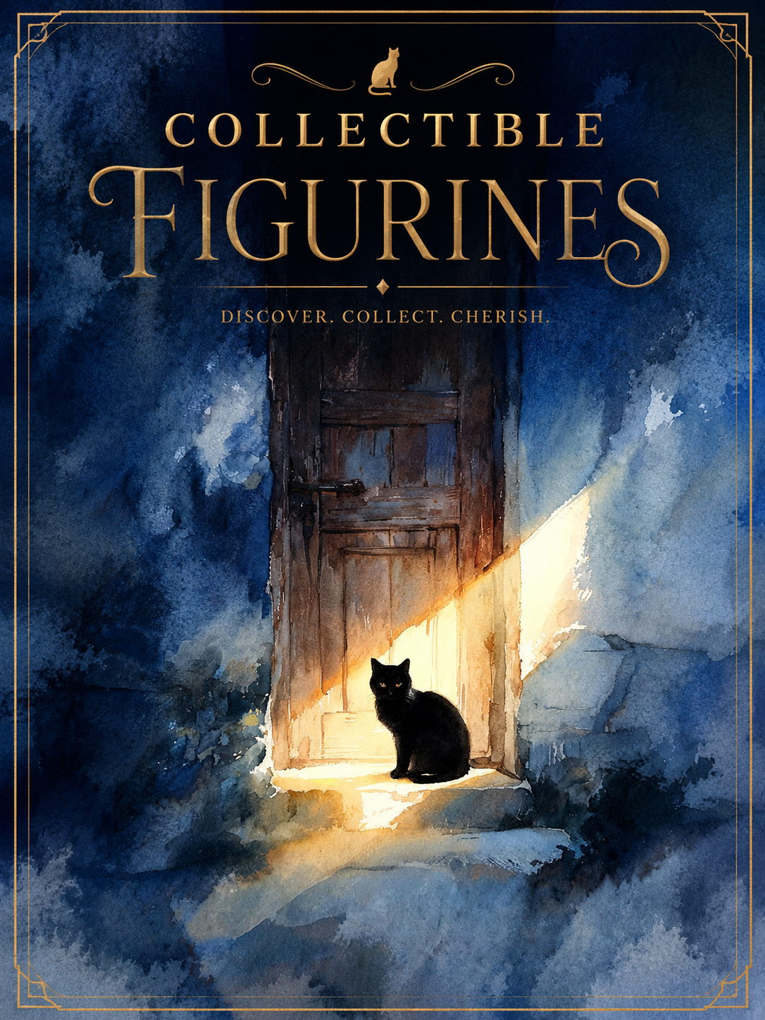 Black Cat Door Collectible Art Cards – Digital Download (PDF)