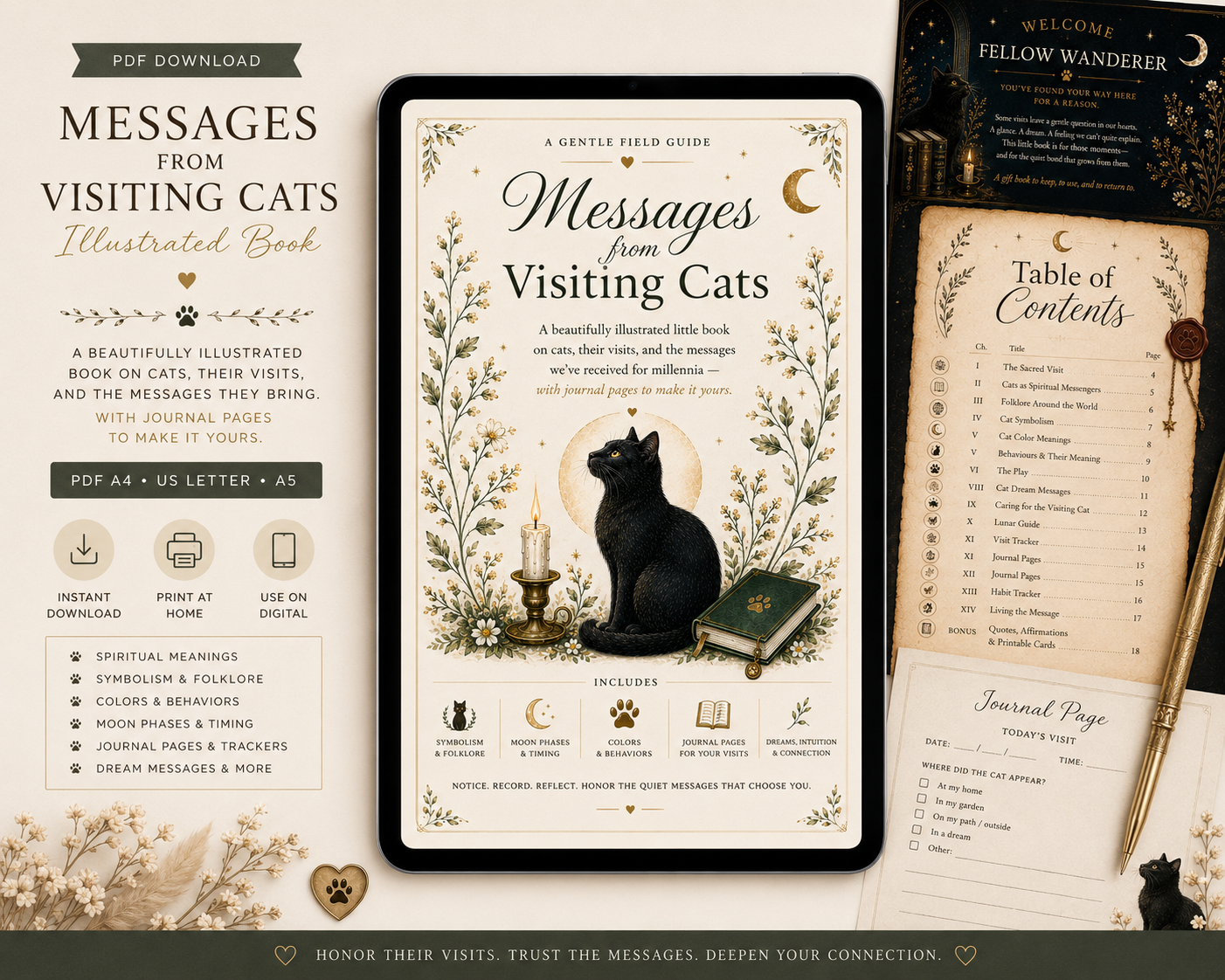 Existing Shopify product image for Messages from Visiting Cats Illustrated Journal.