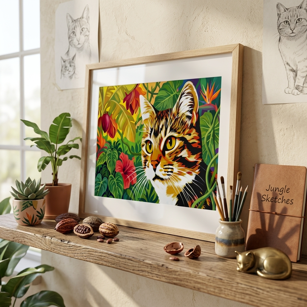 Cat Jungle Poster - Horizontal